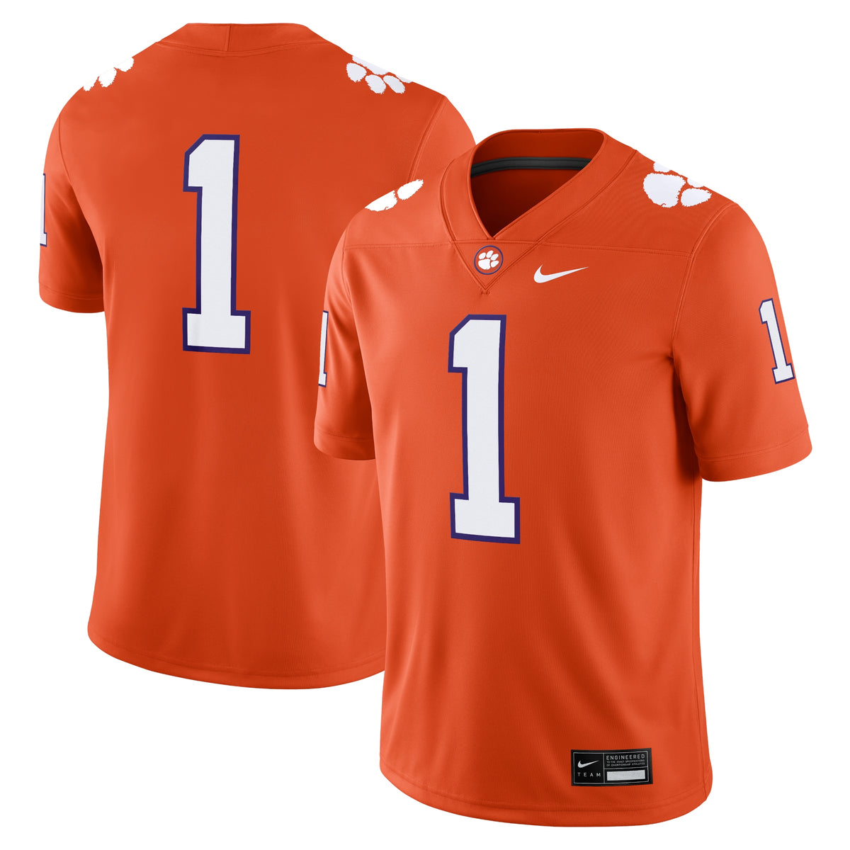 #1 Clemson Tigers Game Jersey - Orange | Stitched College Jersey TJS72086