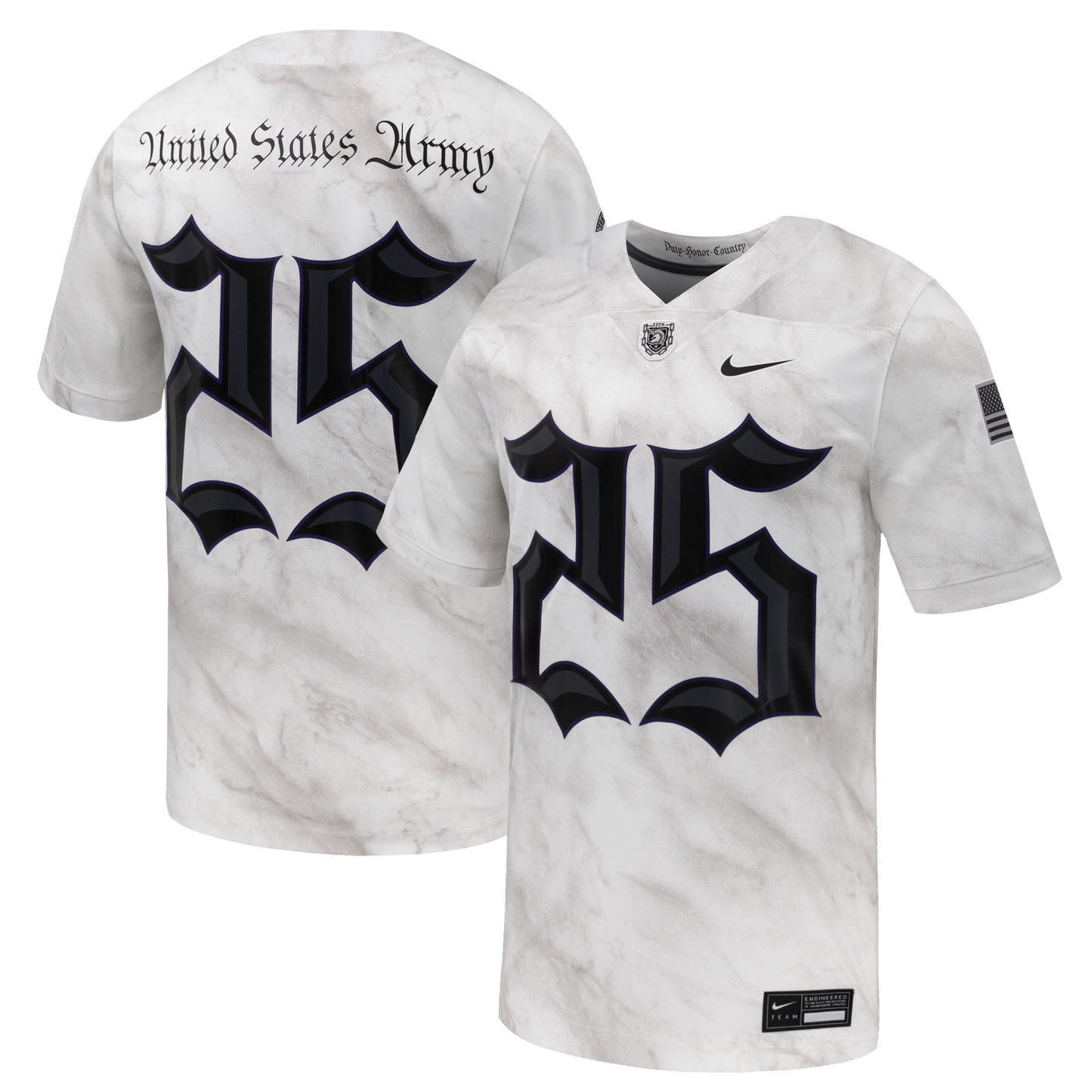 #25 Army Black Knights Army 250 Collection Game Football Jersey - White | Stitched College Jersey TJS72053