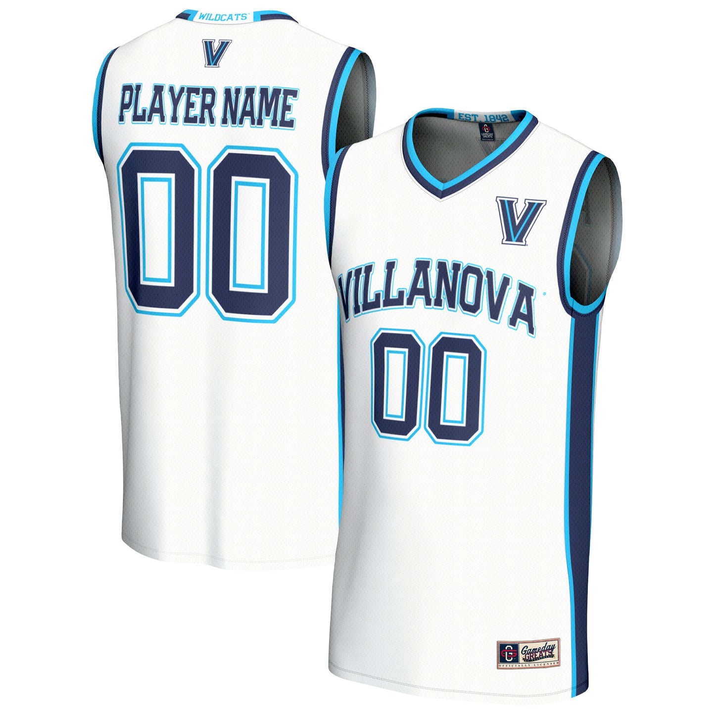 Villanova Wildcats GameDay Greats Unisex Lightweight Collegiate Women's Basketball Pick-A-Player Fashion Jersey - White | Stitched College Jersey TJS72257