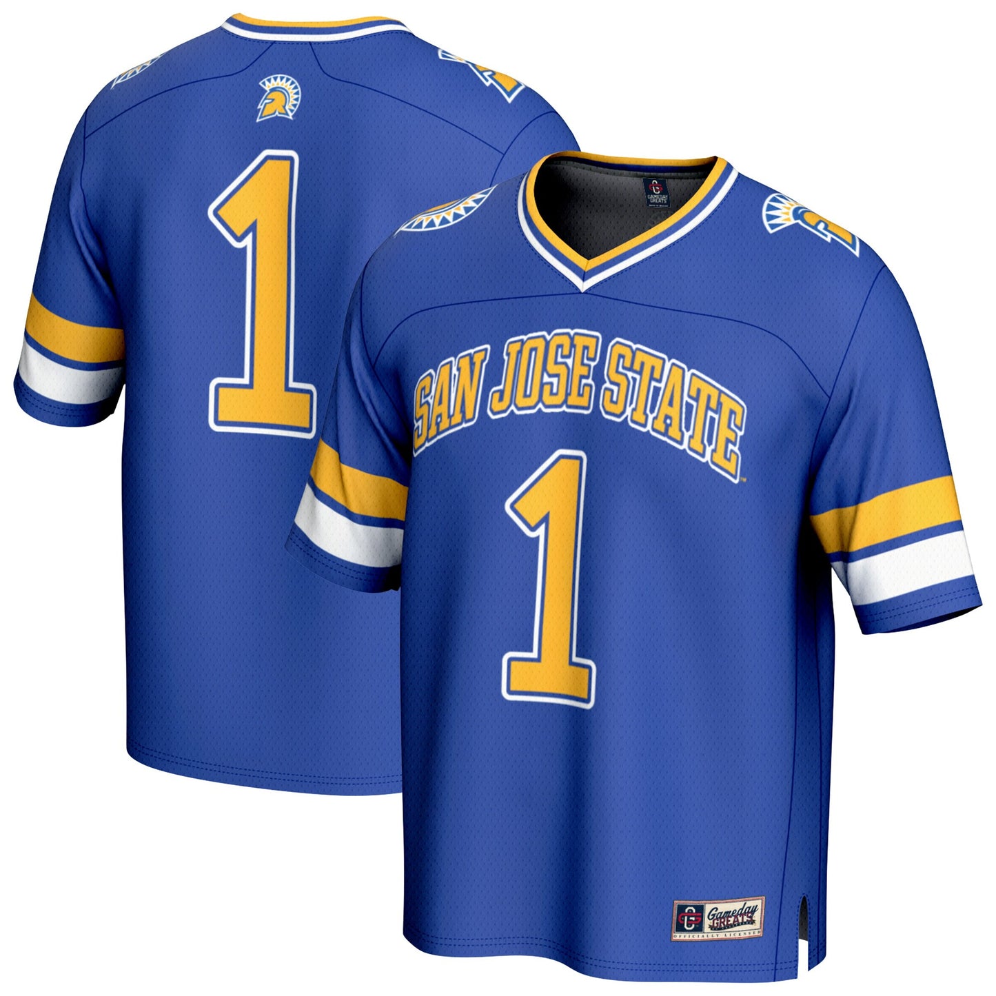 #1 San Jose State Spartans GameDay Greats Lightweight Collegiate Football Fashion Jersey - Royal | Stitched College Jersey TJS72153