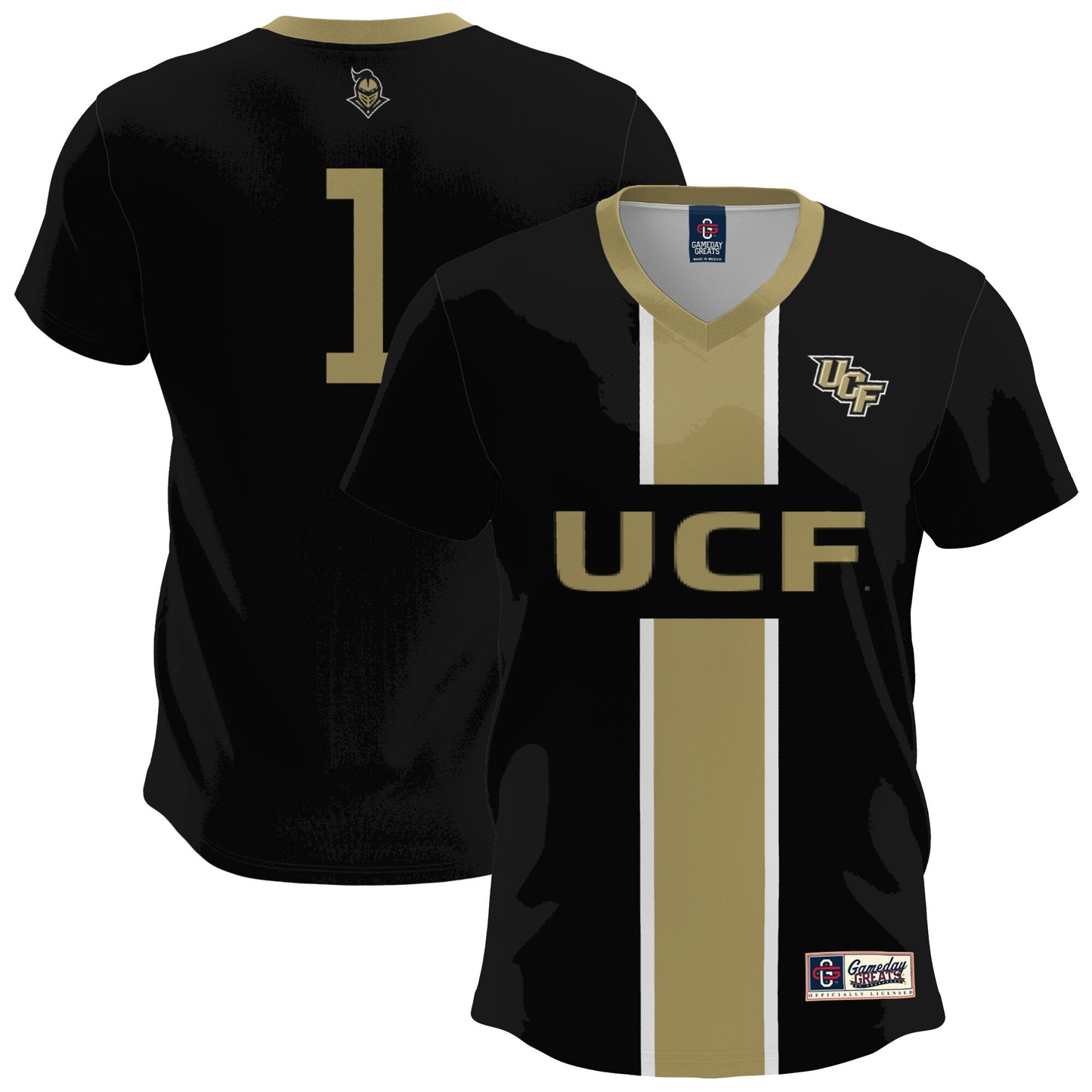 UCF Knights GameDay Greats Lightweight Soccer Fashion Jersey - Black | Stitched College Jersey TJS72272