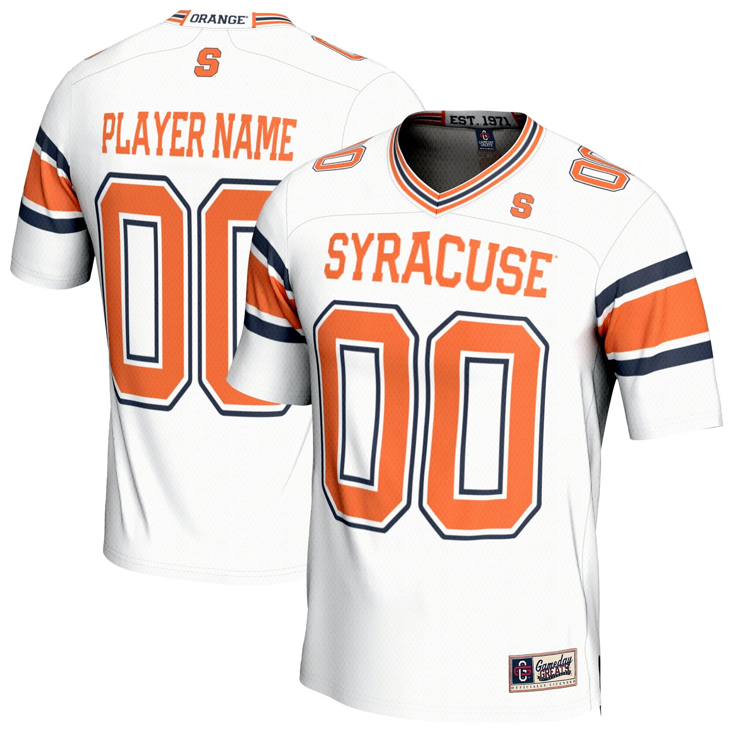 Syracuse Orange GameDay Greats Unisex Pick-A-Player Lightweight Collegiate Football Fashion Jersey - White | Stitched College Jersey TJS72252