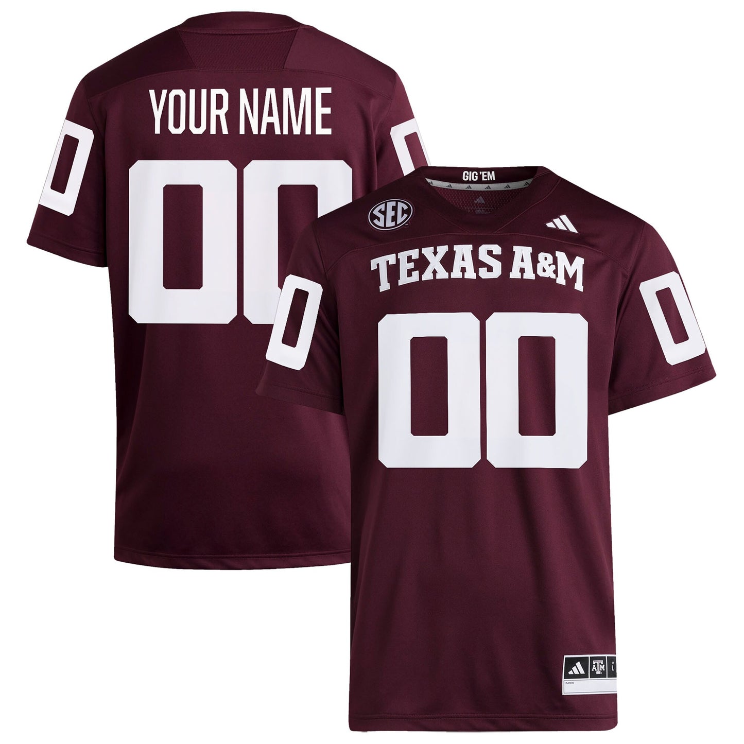 Texas A&M Aggies Custom Home Premier Football Jersey - Maroon | Stitched College Jersey TJS72151