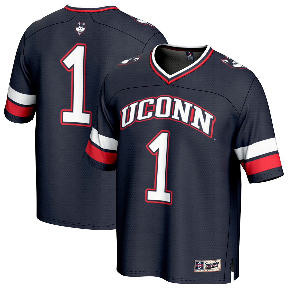 #1 UConn Huskies GameDay Greats Lightweight Collegiate Football Fashion Jersey - Navy | Stitched College Jersey TJS72609