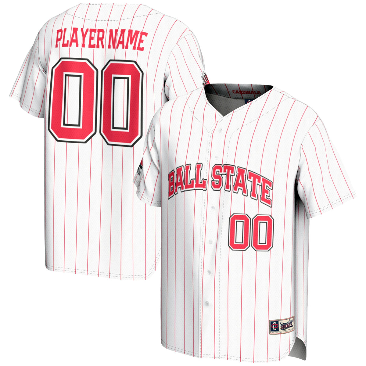 Ball State Cardinals GameDay Greats Pick-A-Player Lightweight Baseball Jersey - White | Stitched College Jersey TJS72526