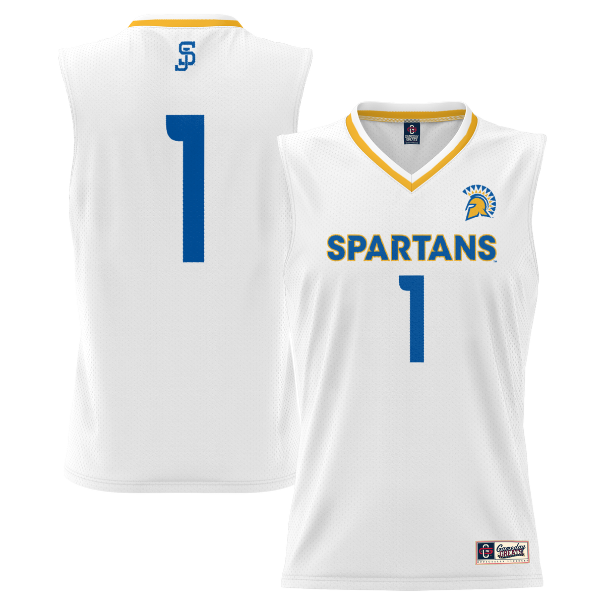 #1 San Jose State Spartans GameDay Greats Lightweight Basketball Jersey - White | Stitched College Jersey TJS72552