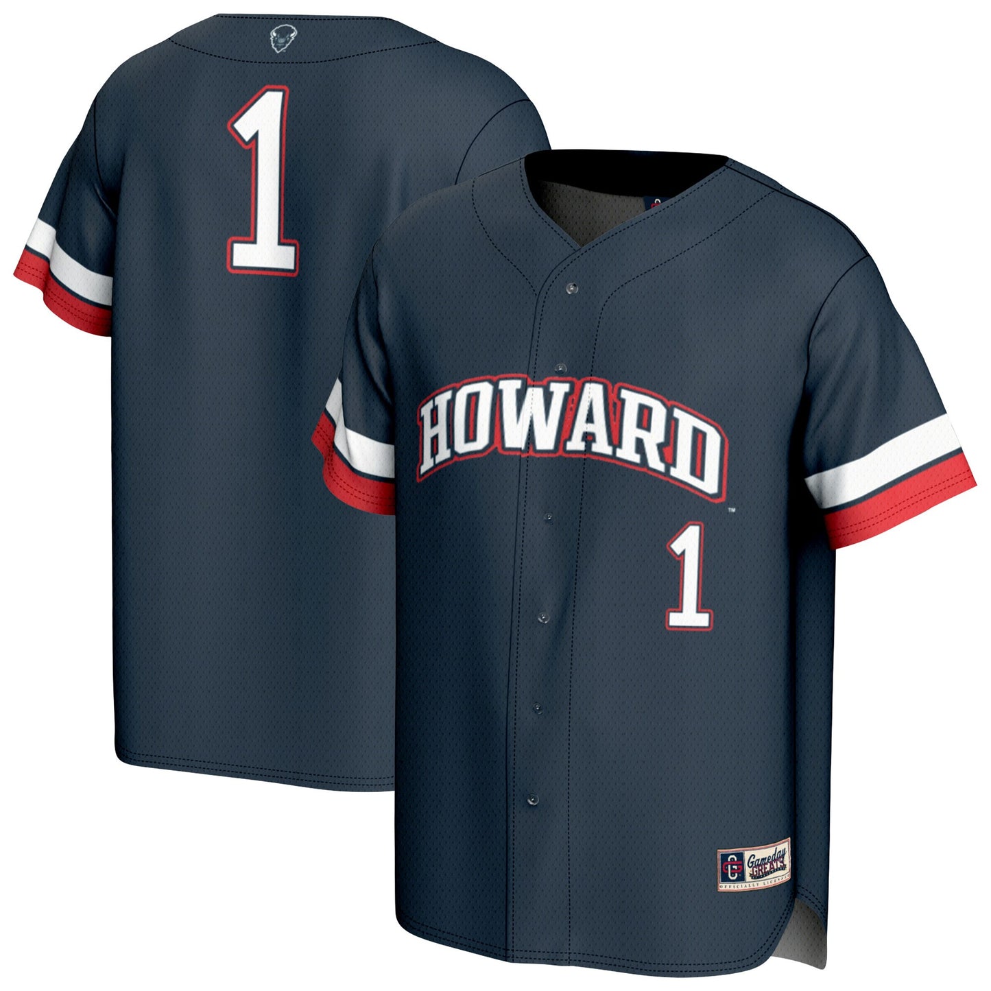 #1 Howard Bison GameDay Greats Unisex Collegiate Baseball Fashion Jersey - Navy | Stitched College Jersey TJS72551