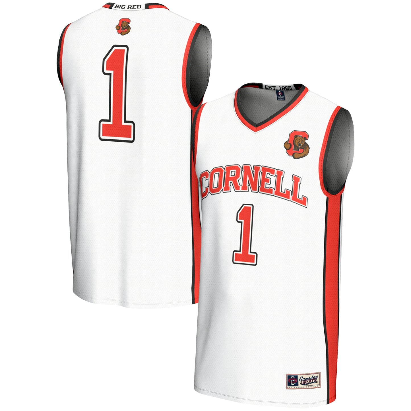 #1 Cornell Big Red GameDay Greats Unisex Lightweight Basketball Jersey - White | Stitched College Jersey TJS72479