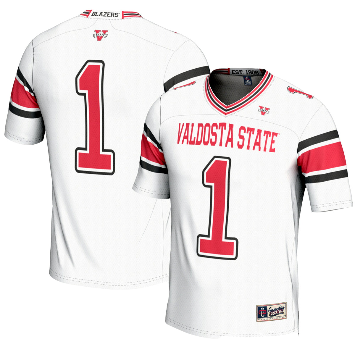 #1 Valdosta State Blazers GameDay Greats Endzone Football Jersey - White | Stitched College Jersey TJS72498