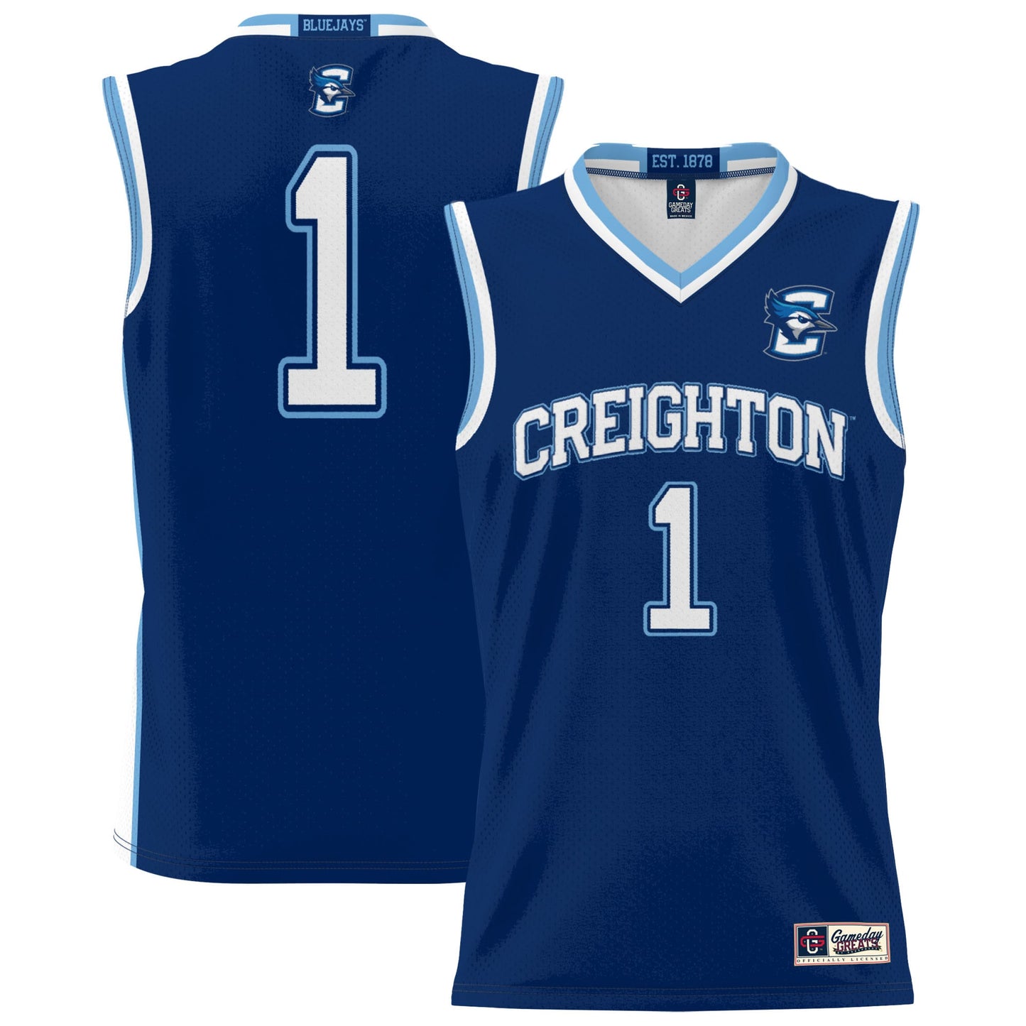 #1 Creighton Bluejays GameDay Greats Unisex Lightweight Basketball Jersey - Blue | Stitched College Jersey TJS72396