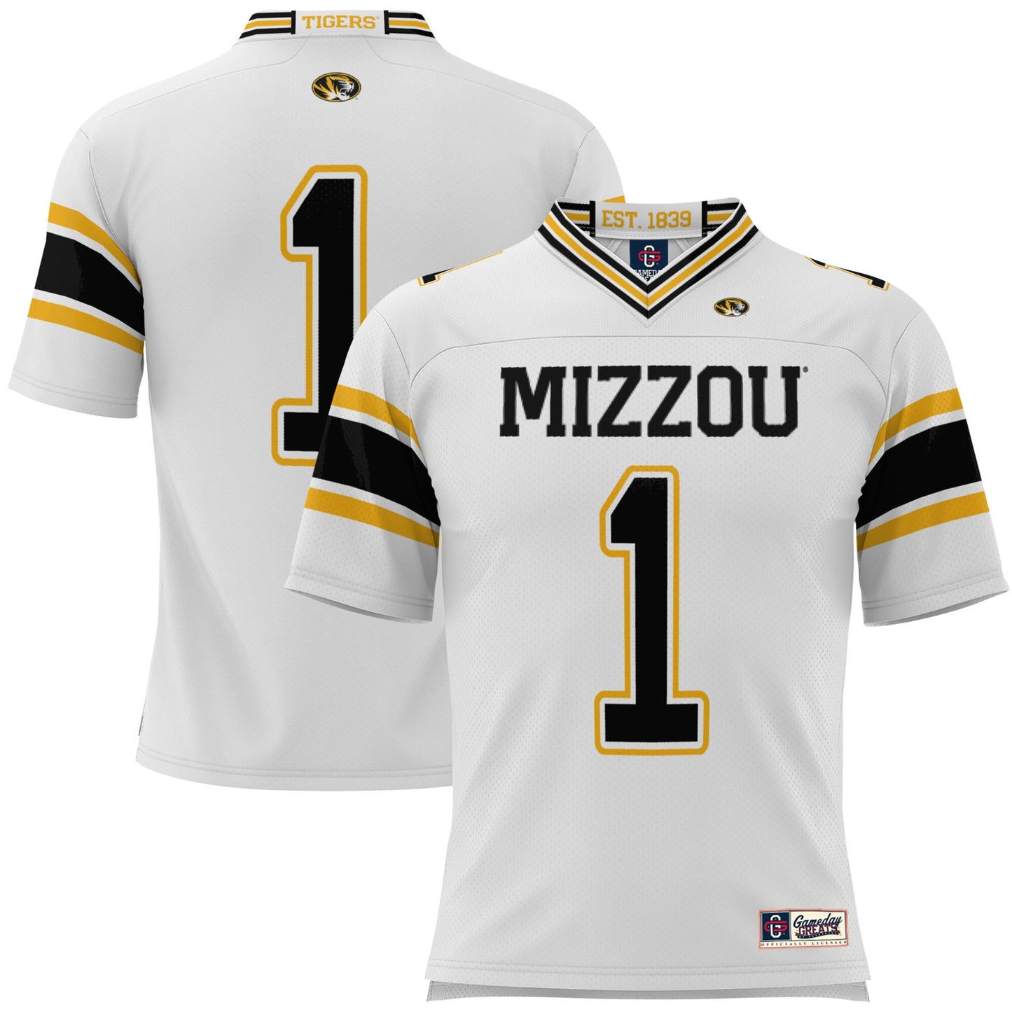 #1 Missouri Tigers GameDay Greats Football Jersey - White | Stitched College Jersey TJS72605