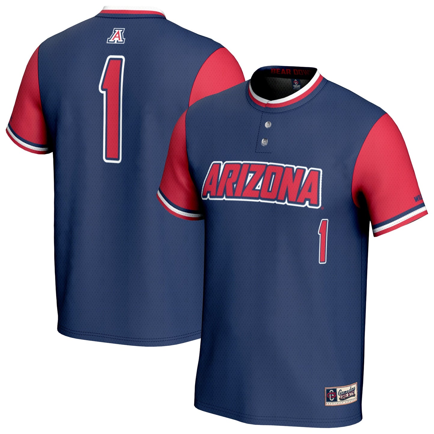 Arizona Wildcats GameDay Greats Unisex Lightweight Softball Fashion Jersey - Navy | Stitched College Jersey TJS72561