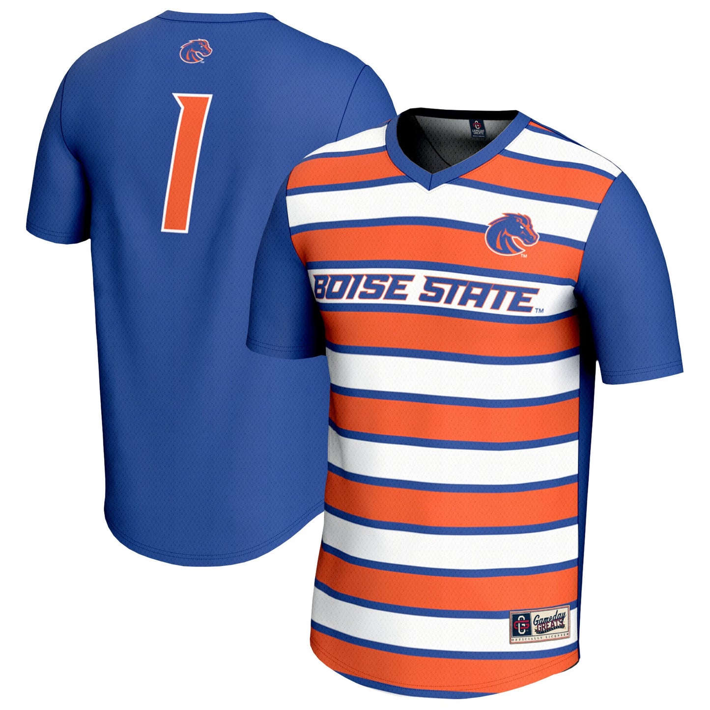 Boise State Broncos GameDay Greats Unisex Lightweight Collegiate #1 Soccer Fashion Jersey - Royal | Stitched College Jersey TJS72683