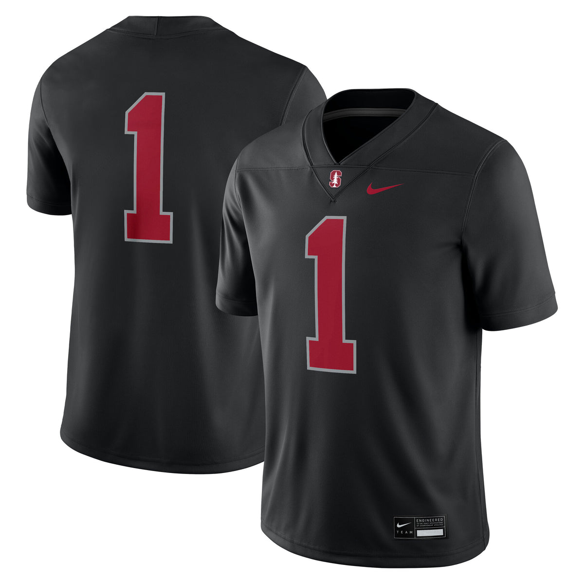 #1 Stanford Cardinal Alternate Game Jersey - Black | Stitched College Jersey TJS73017