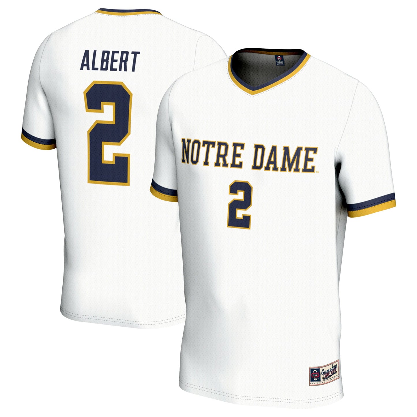 Korbin Albert Notre Dame Fighting Irish GameDay Greats Unisex Women's Soccer Lightweight Fashion Jersey - White | Stitched College Jersey TJS72630