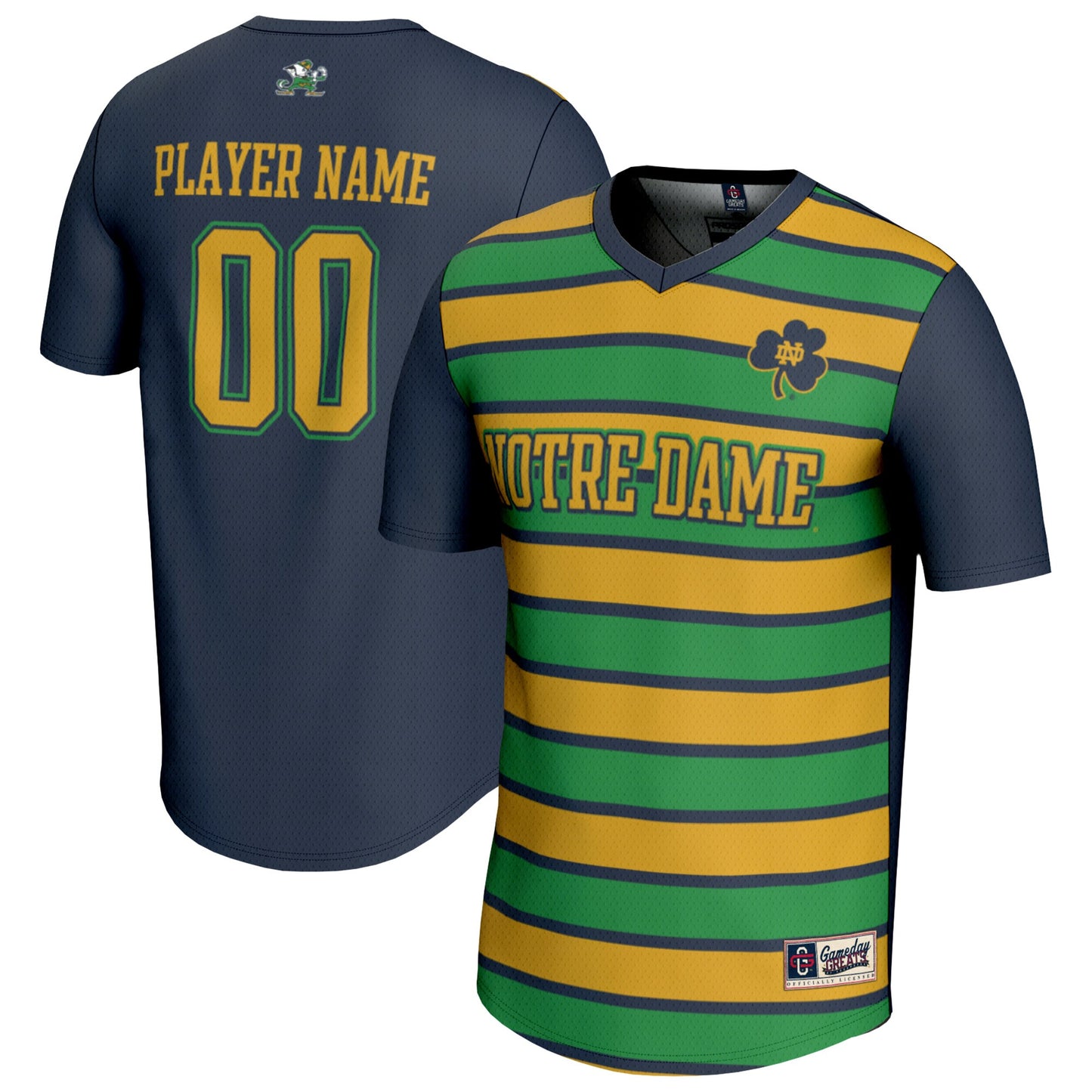 Notre Dame Fighting Irish GameDay Greats Unisex Collegiate Men's Soccer Pick-A-Player Fashion Jersey - Navy/Gold | Stitched College Jersey TJS72644