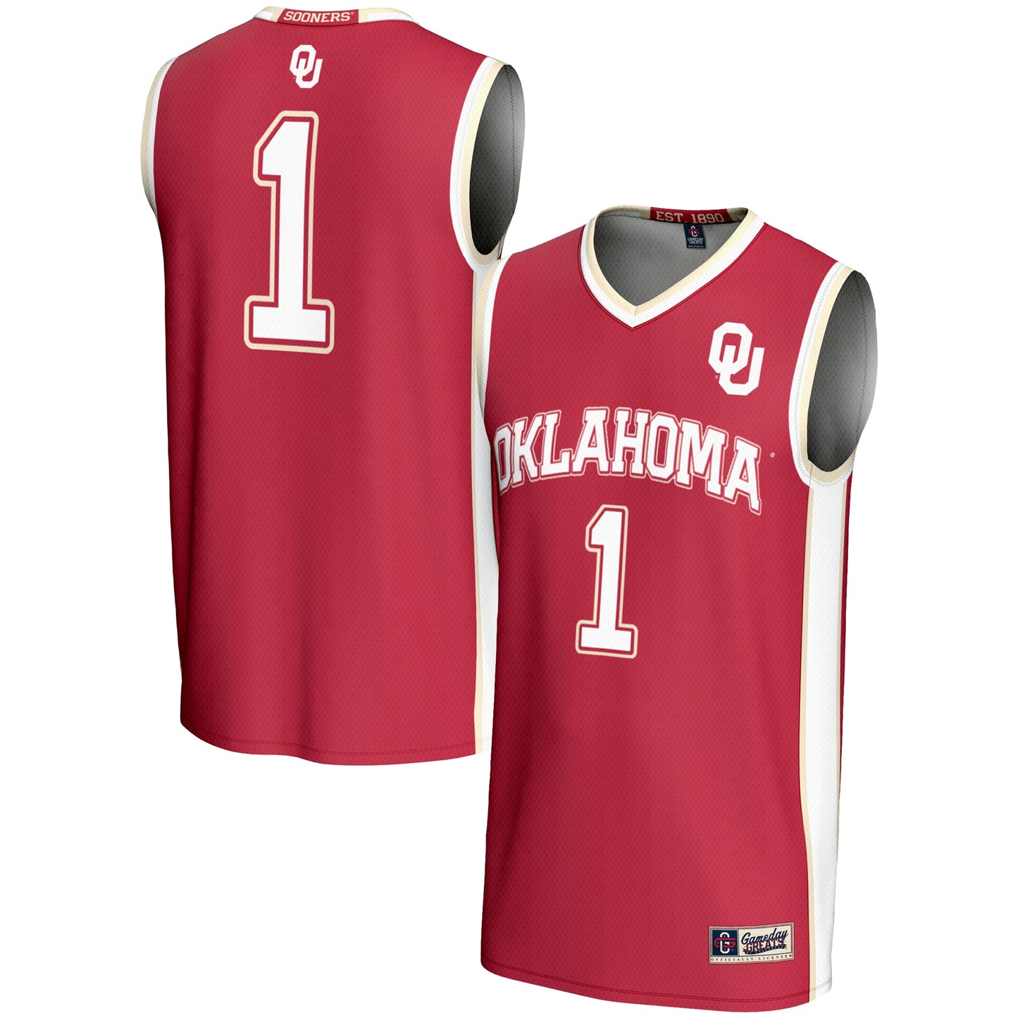 #1 Oklahoma Sooners GameDay Greats Unisex Lightweight Basketball Jersey - Crimson | Stitched College Jersey TJS72682