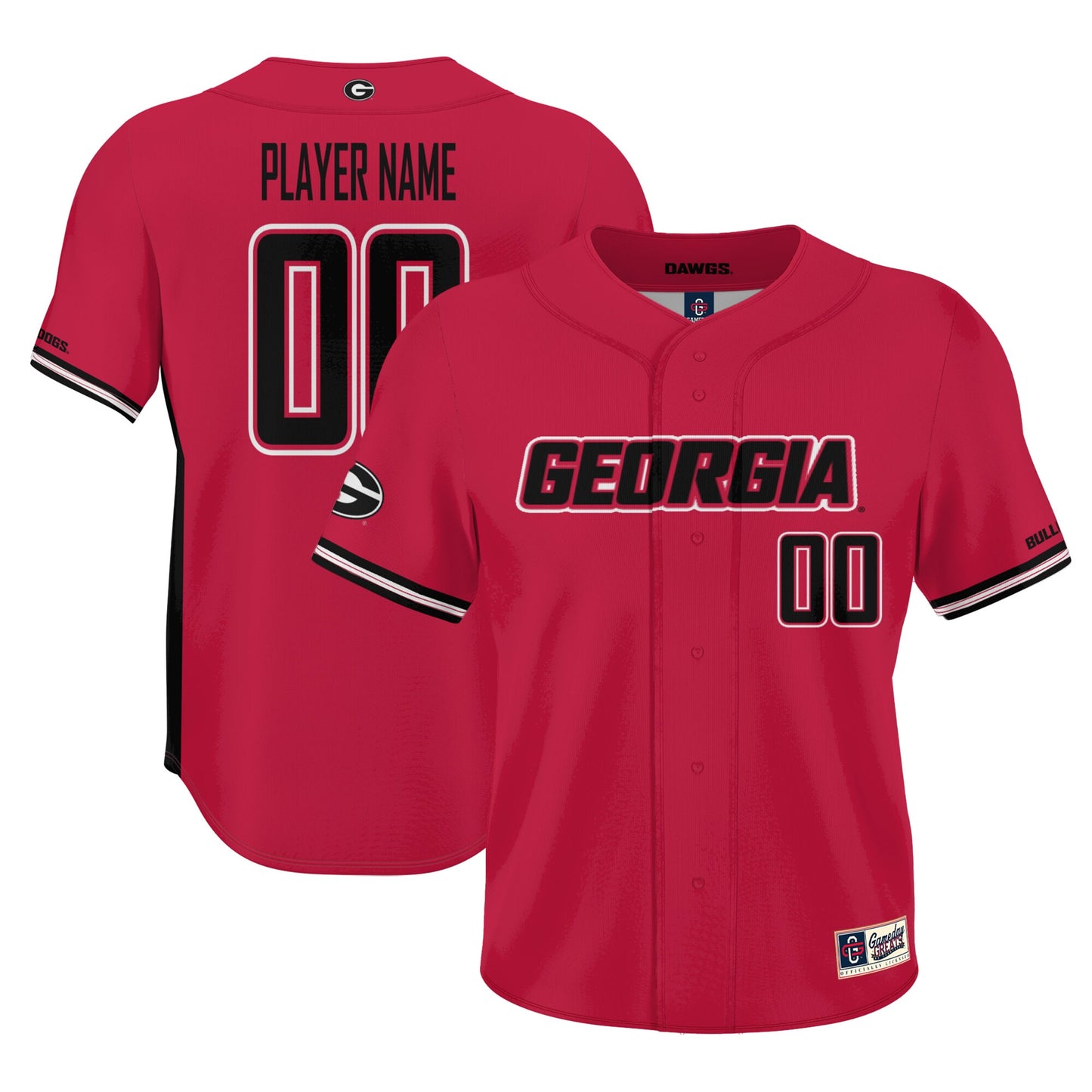 Georgia Bulldogs GameDay Greats Pick-A-Player Lightweight Baseball Jersey - Red | Stitched College Jersey TJS72984