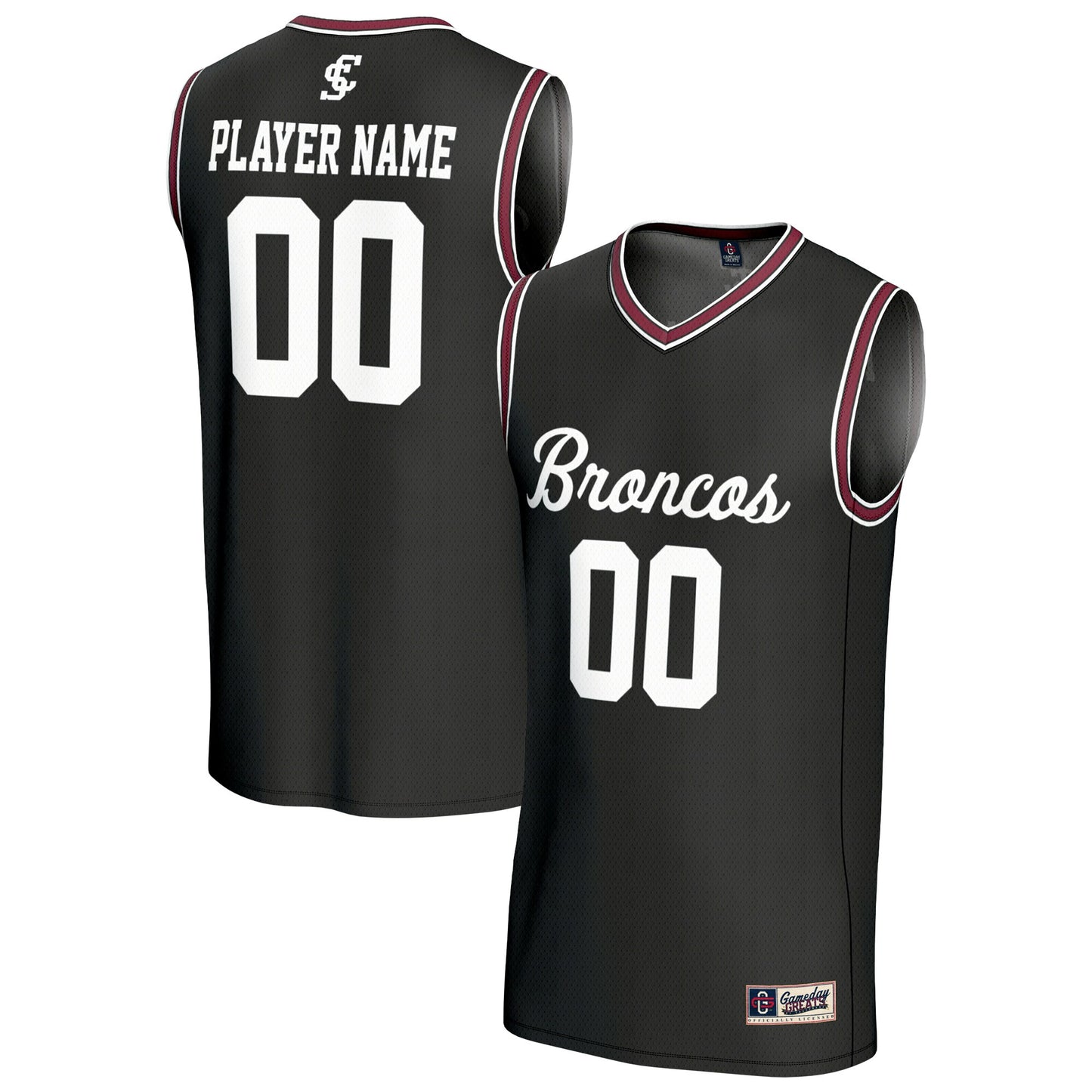 Santa Clara Broncos GameDay Greats Unisex Pick-A-Player Men's Basketball Lightweight Jersey - Black | Stitched College Jersey TJS72894