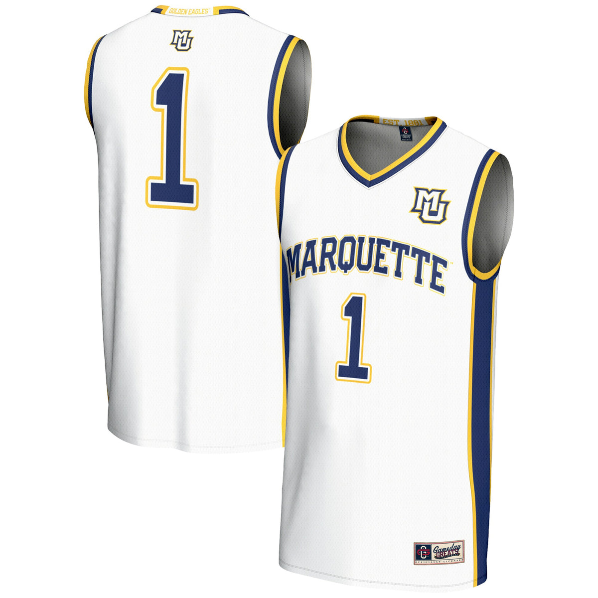 #1 Marquette Golden Eagles GameDay Greats Lightweight Basketball Jersey - White | Stitched College Jersey TJS73047