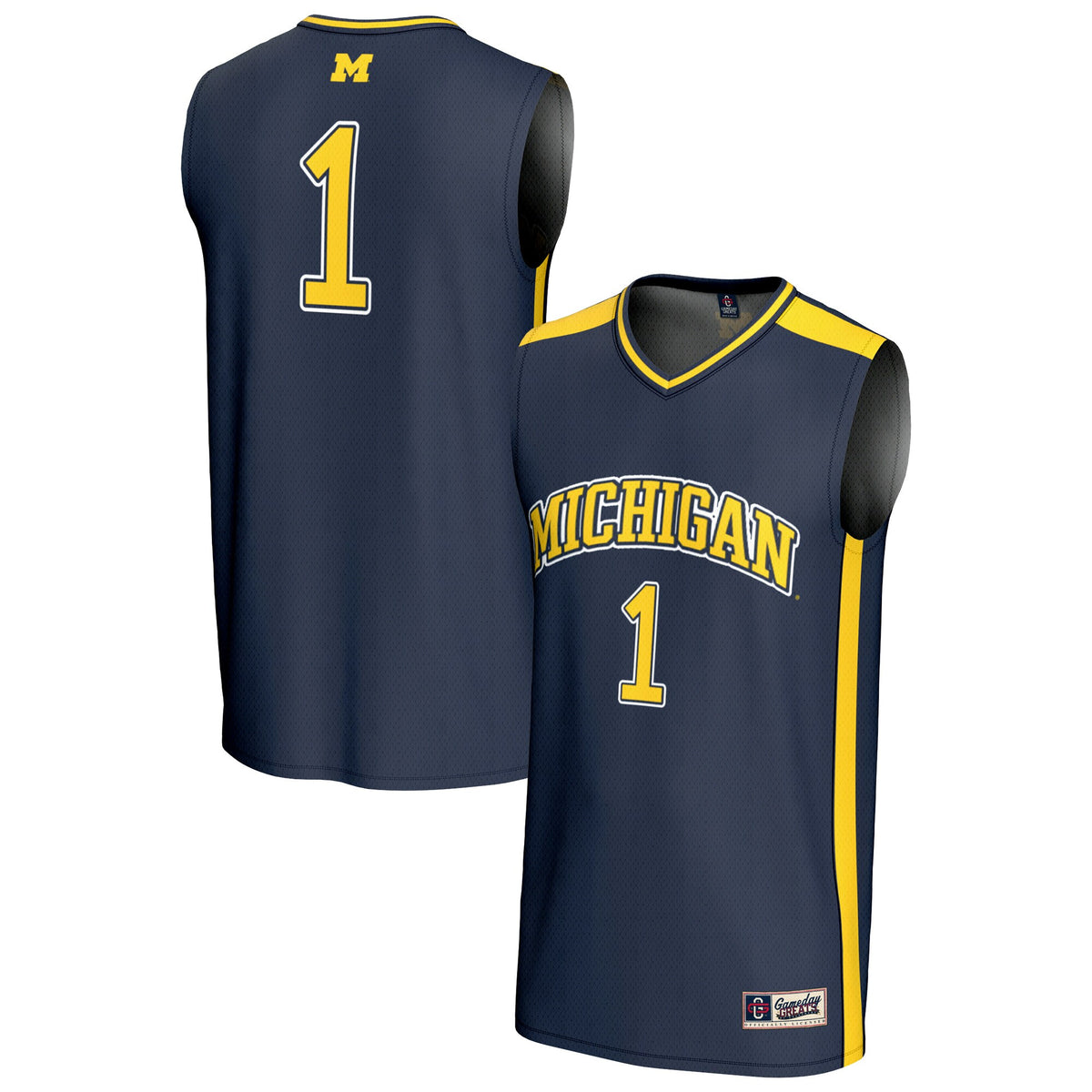 #1 Michigan Wolverines GameDay Greats Unisex Lightweight Collegiate Basketball Fashion Jersey - Navy | Stitched College Jersey TJS73073
