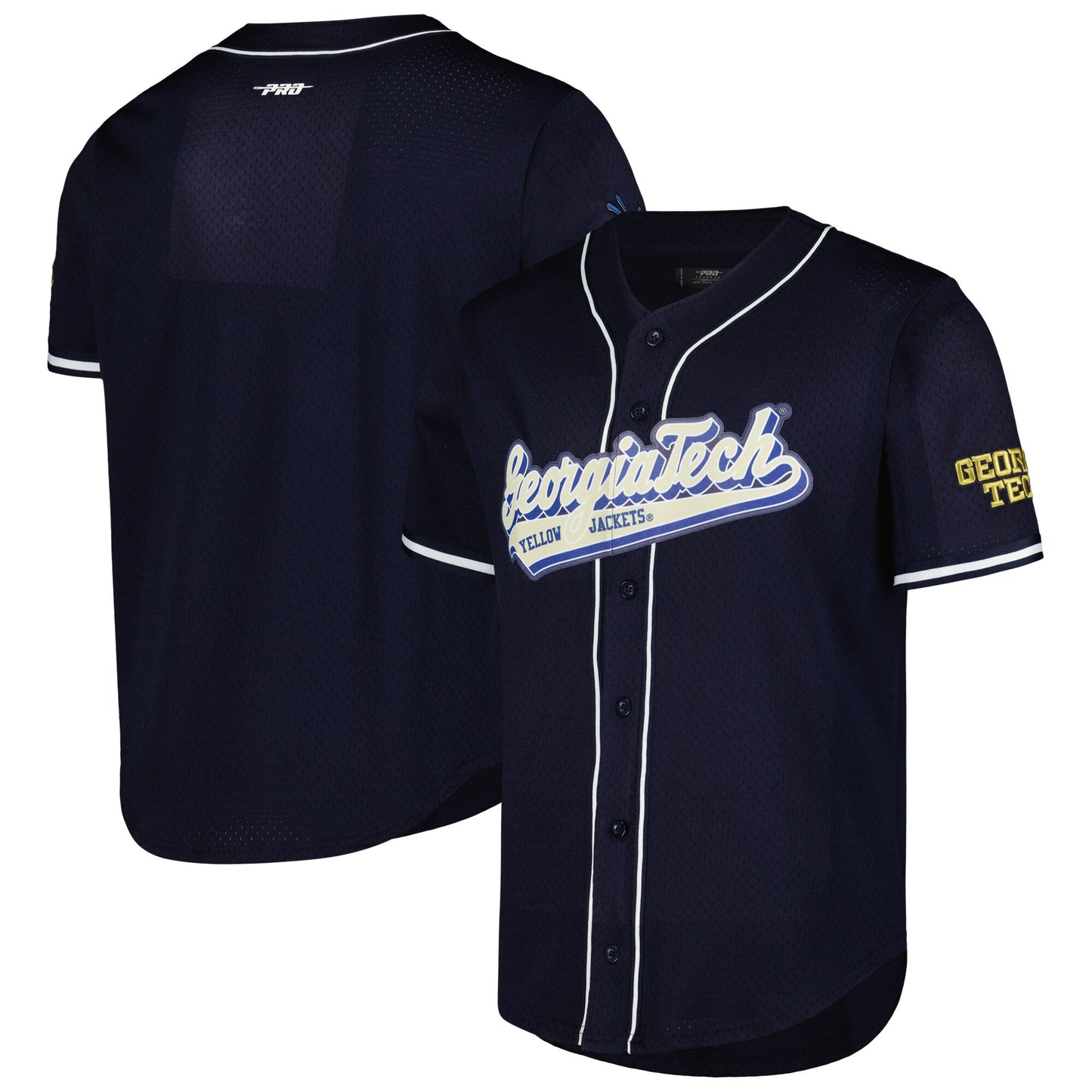 Georgia Tech Yellow Jackets Pro Standard Mesh Full-Button Replica Baseball Jersey - Navy | Stitched College Jersey TJS73112
