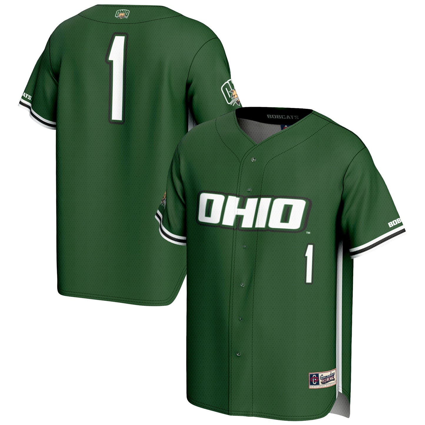 #1 Ohio Bobcats GameDay Greats Lightweight Baseball Fashion Jersey - Green | Stitched College Jersey TJS73265