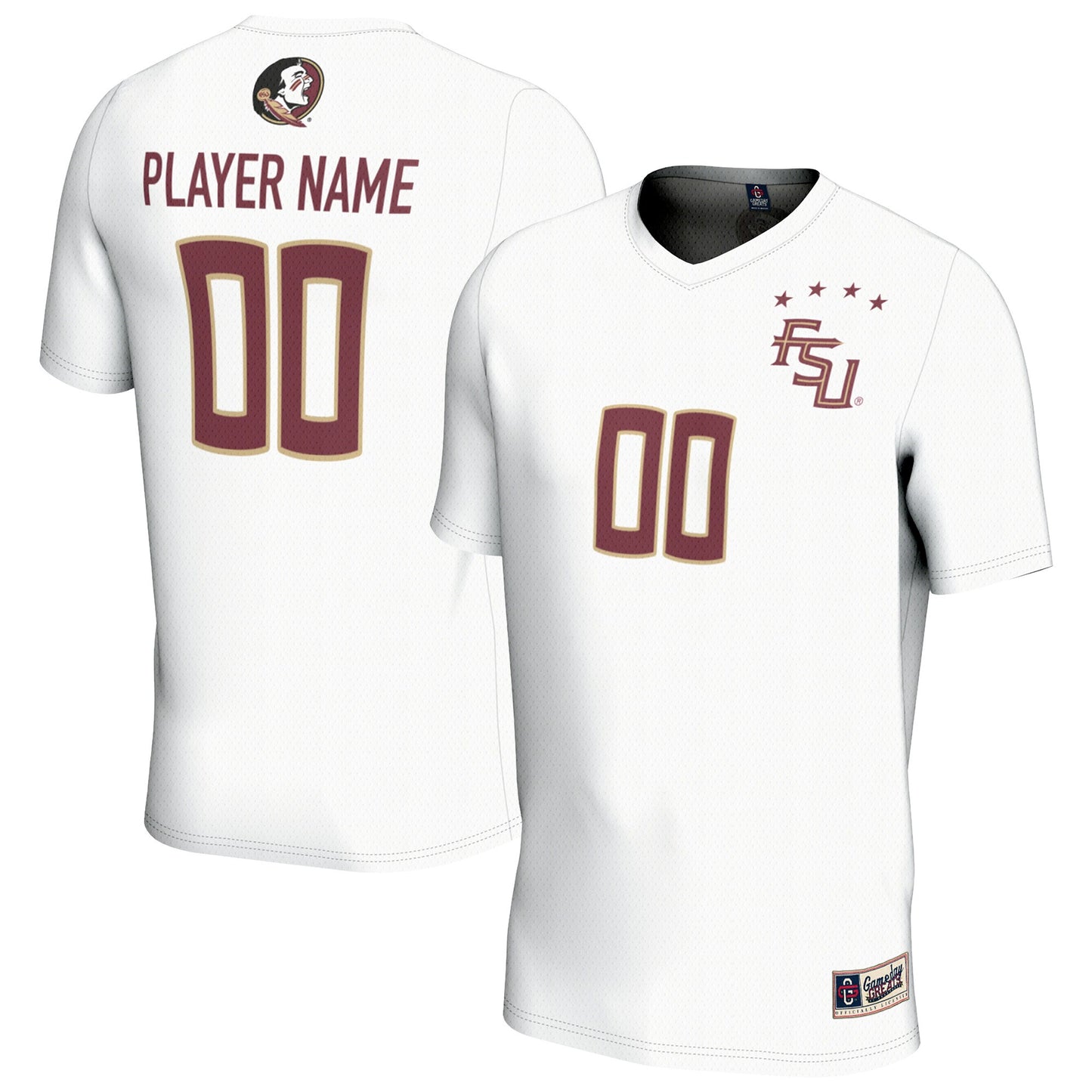 Florida State Seminoles GameDay Greats Unisex Pick-A-Player Lightweight Collegiate Soccer Fashion Jersey - White | Stitched College Jersey TJS73220
