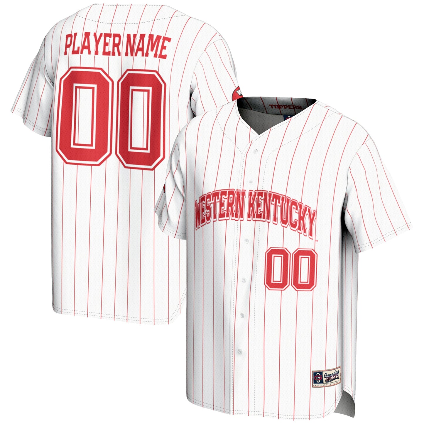 Western Kentucky Hilltoppers GameDay Greats Pick-A-Player Lightweight Baseball Jersey - White | Stitched College Jersey TJS73164