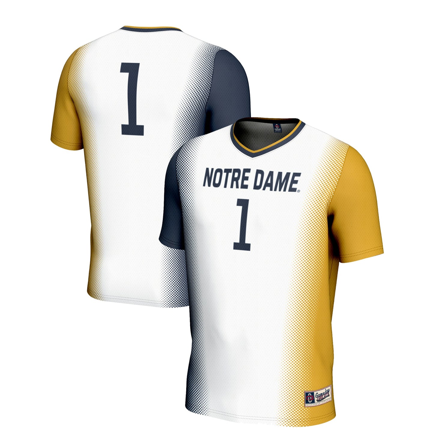 #1 Notre Dame Fighting Irish GameDay Greats Unisex Lightweight Women's Soccer Jersey - White | Stitched College Jersey TJS73263