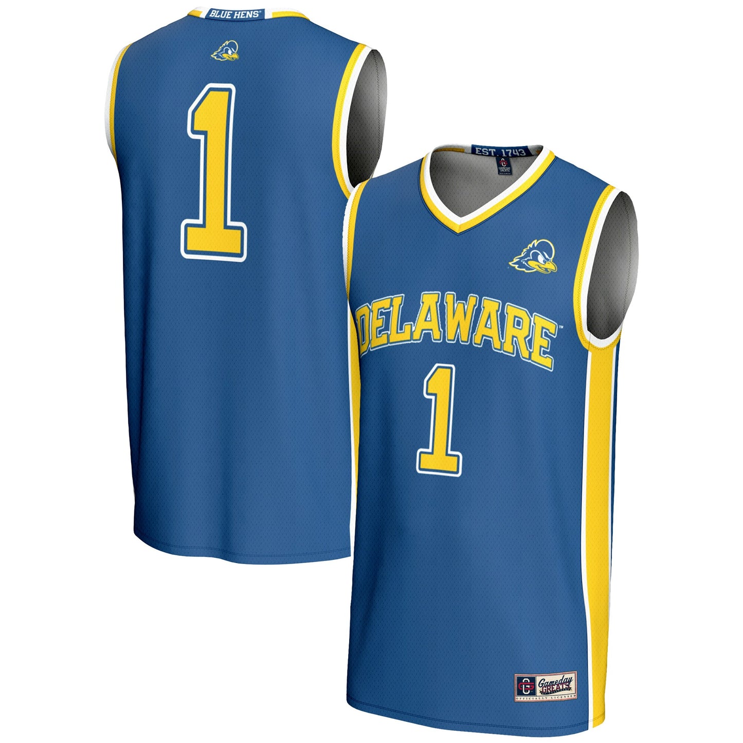 #1 Delaware Fightin' Blue Hens GameDay Greats Lightweight Basketball Jersey - Blue | Stitched College Jersey TJS73218
