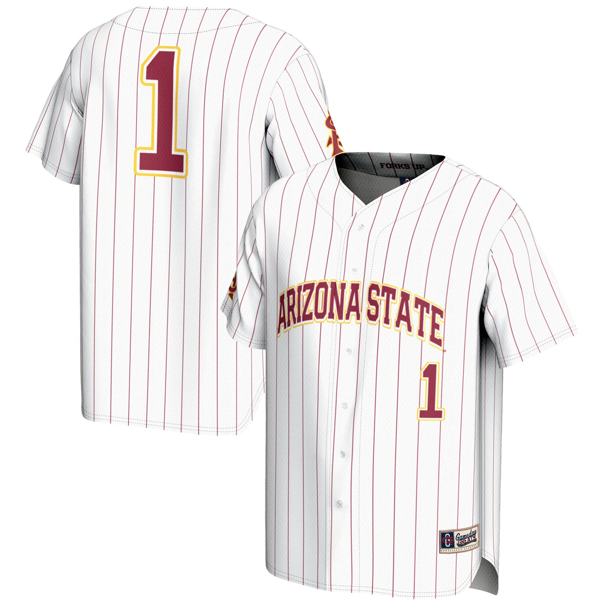 #1 Arizona State Sun Devils GameDay Greats Lightweight Baseball Jersey - White | Stitched College Jersey TJS73365