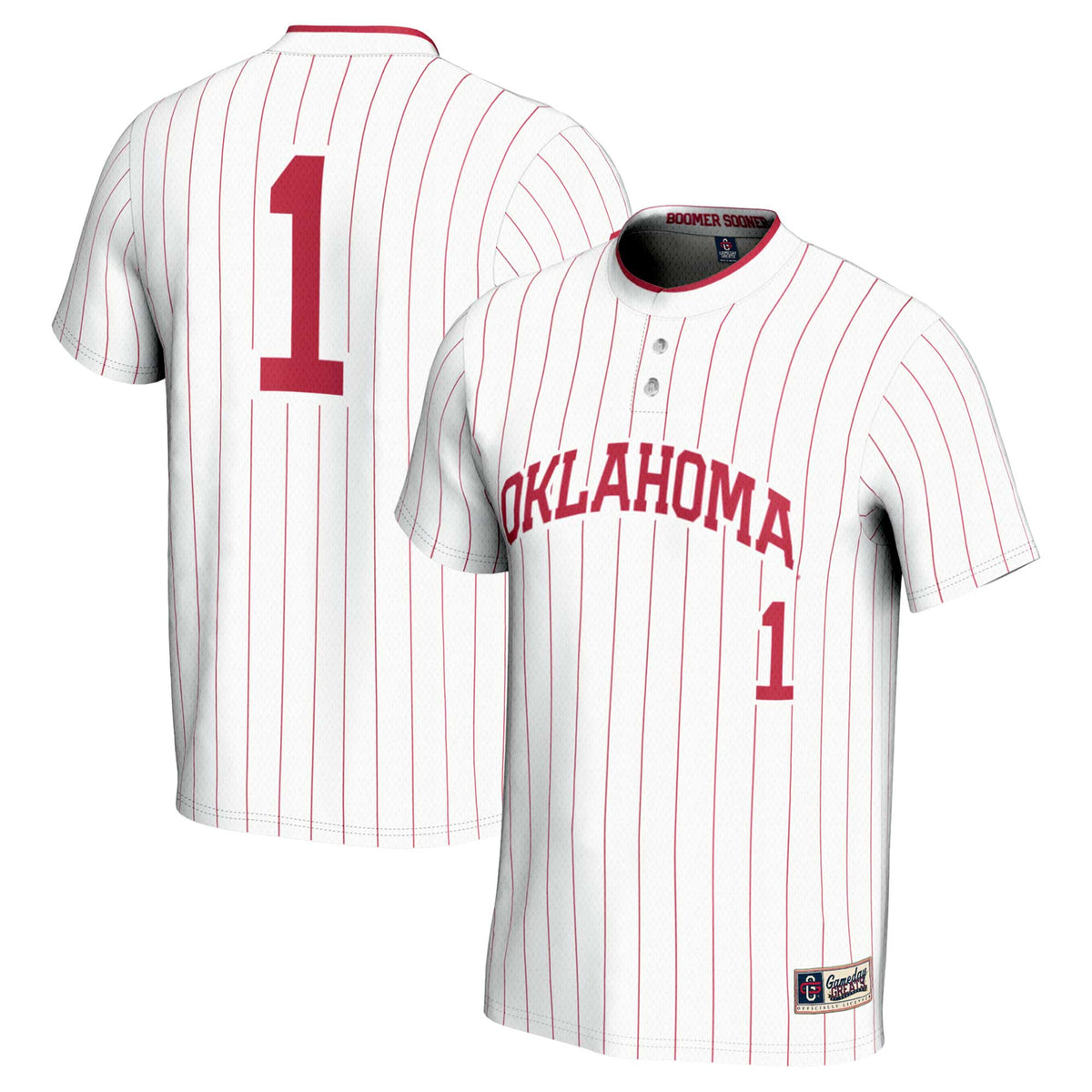 #1 Oklahoma Sooners GameDay Greats Unisex Lightweight Softball Jersey - White | Stitched College Jersey TJS73424