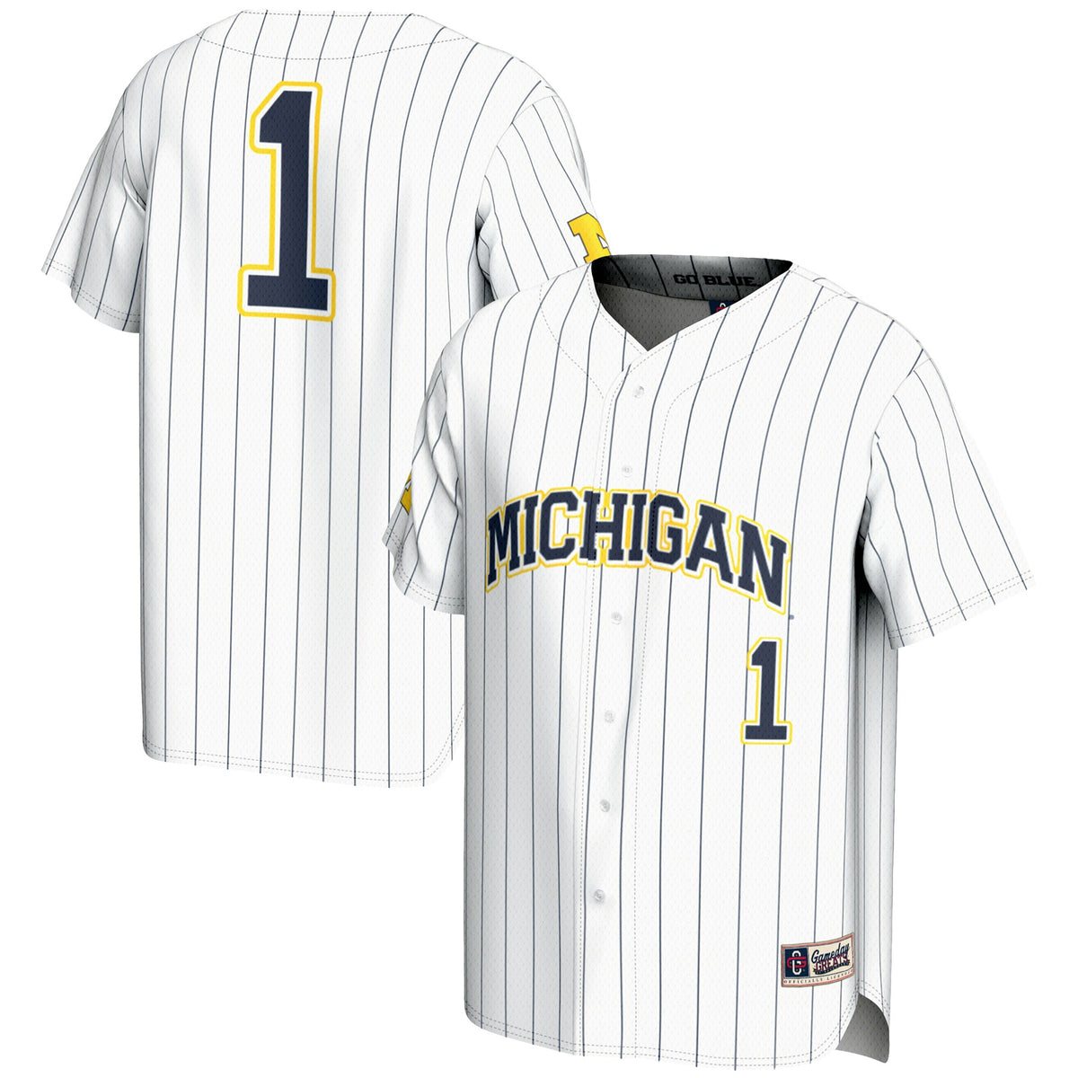 #1 Michigan Wolverines GameDay Greats Lightweight Baseball Fashion Jersey - White | Stitched College Jersey TJS73542
