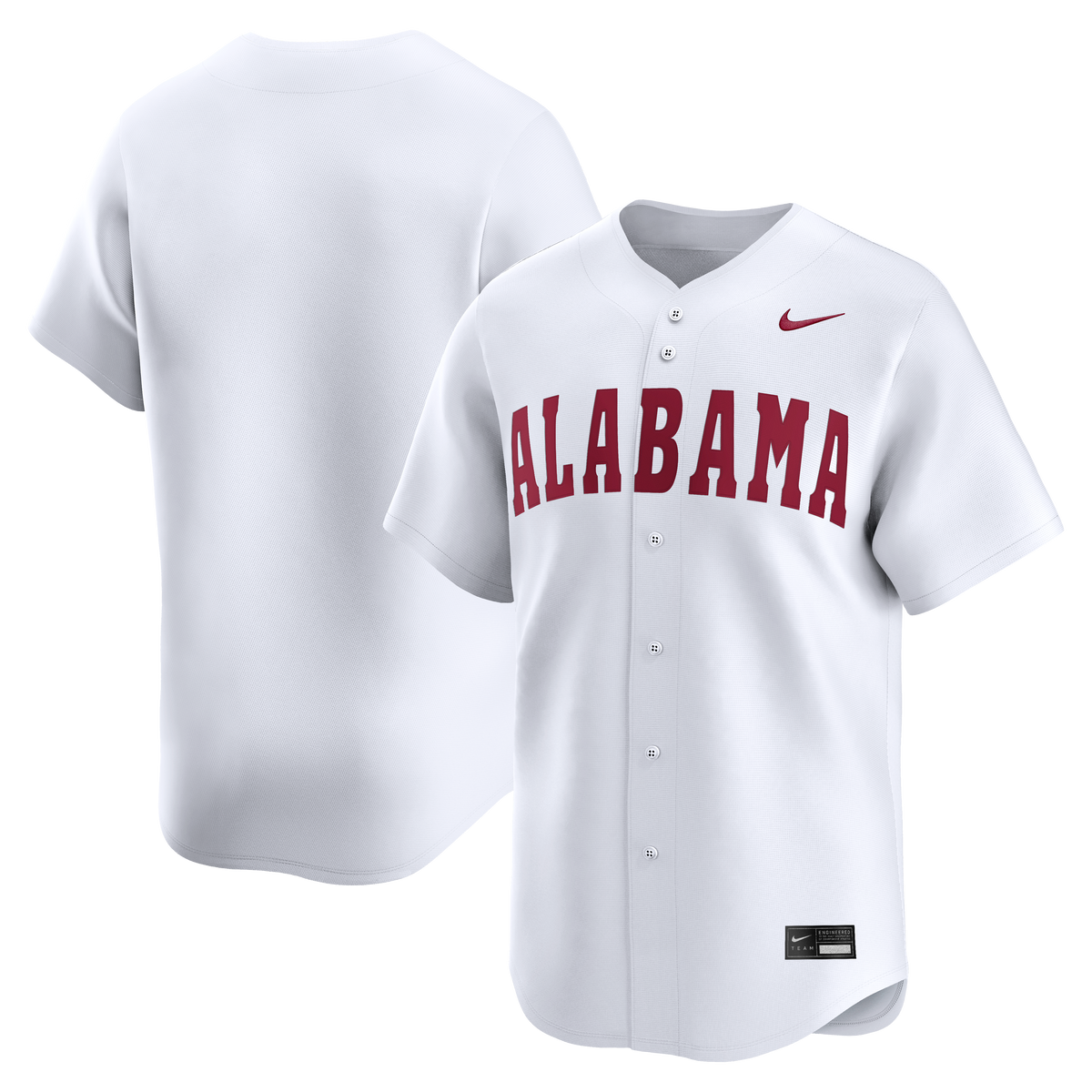 Alabama Crimson Tide Alternate Limited Baseball Jersey - White | Stitched College Jersey TJS73549