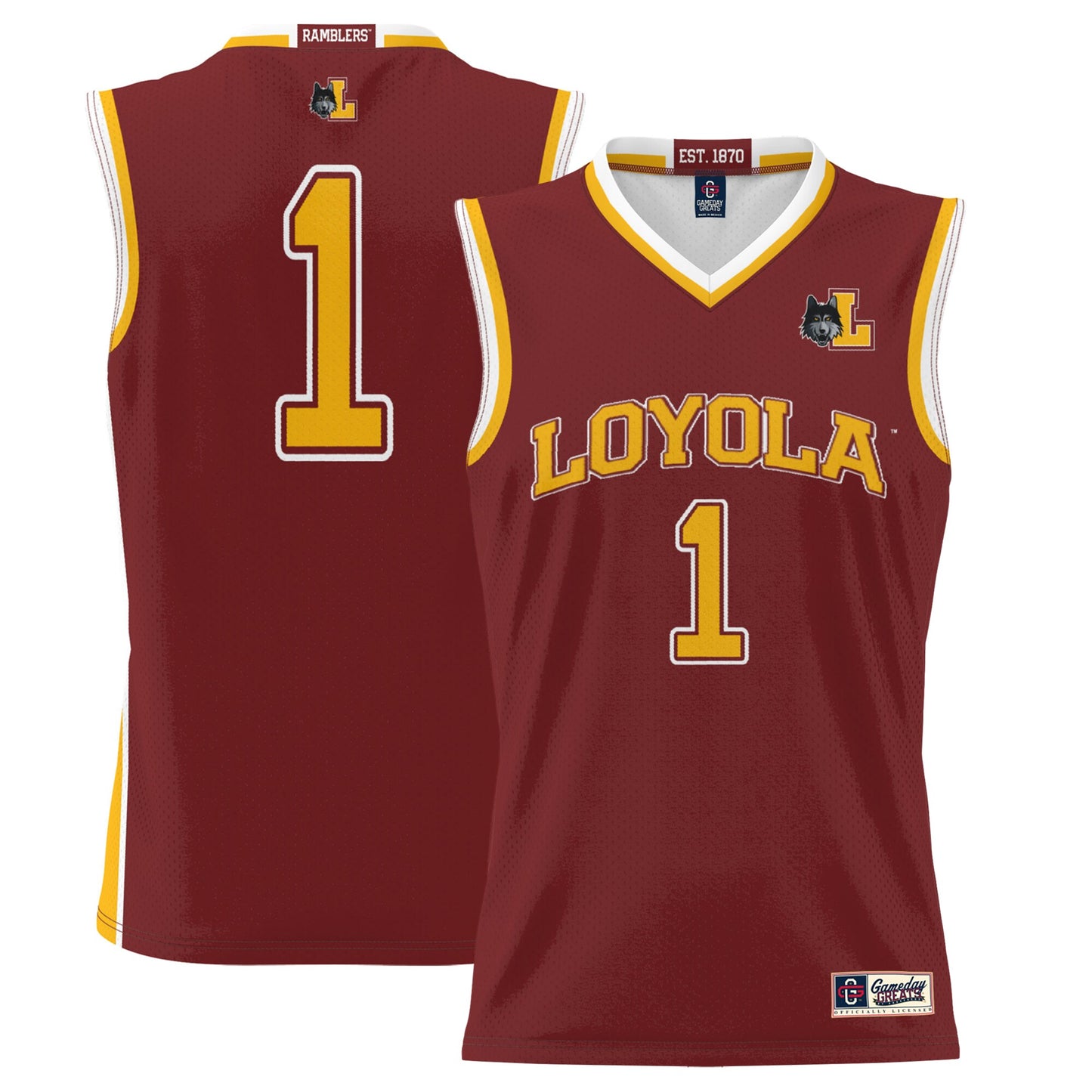 #1 Loyola Chicago Ramblers GameDay Greats Lightweight Basketball Jersey - Maroon | Stitched College Jersey TJS73651