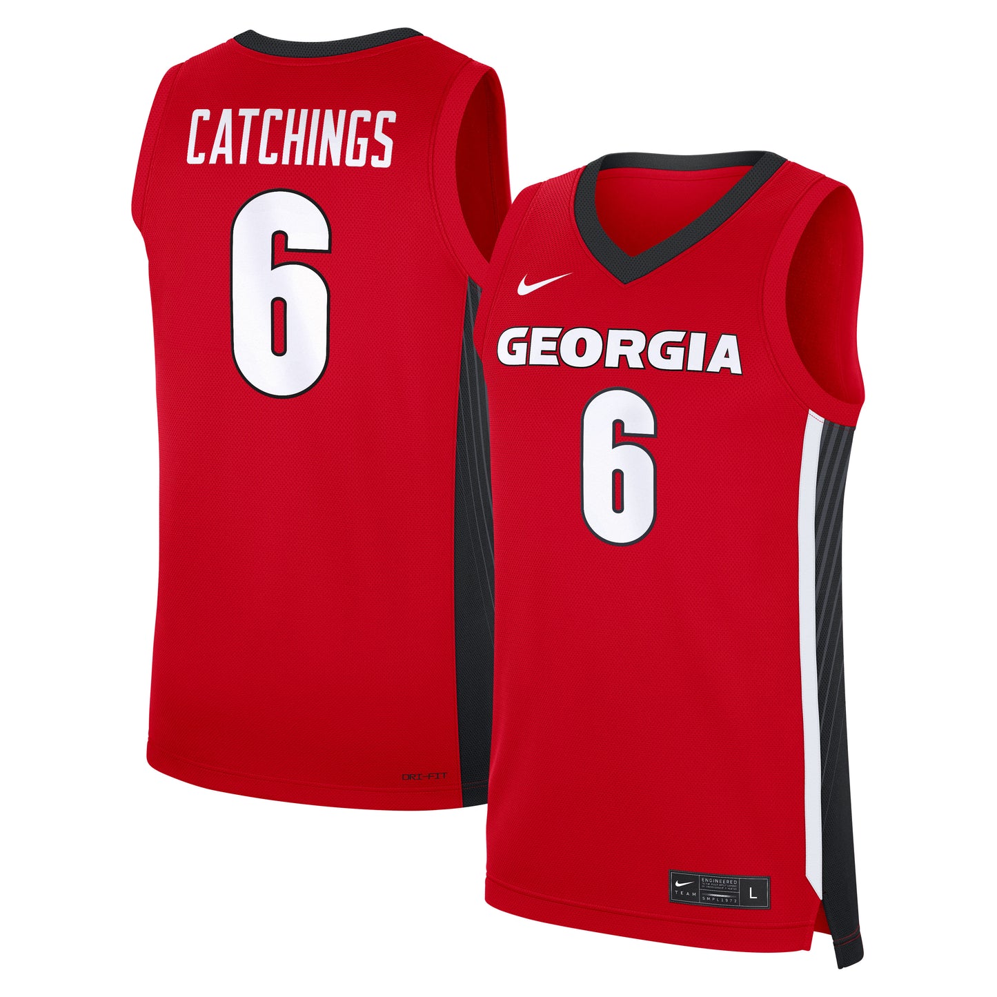 Kanon Catchings Georgia Bulldogs Men's Basketball Replica Jersey - Red | Stitched College Jersey TJS73763