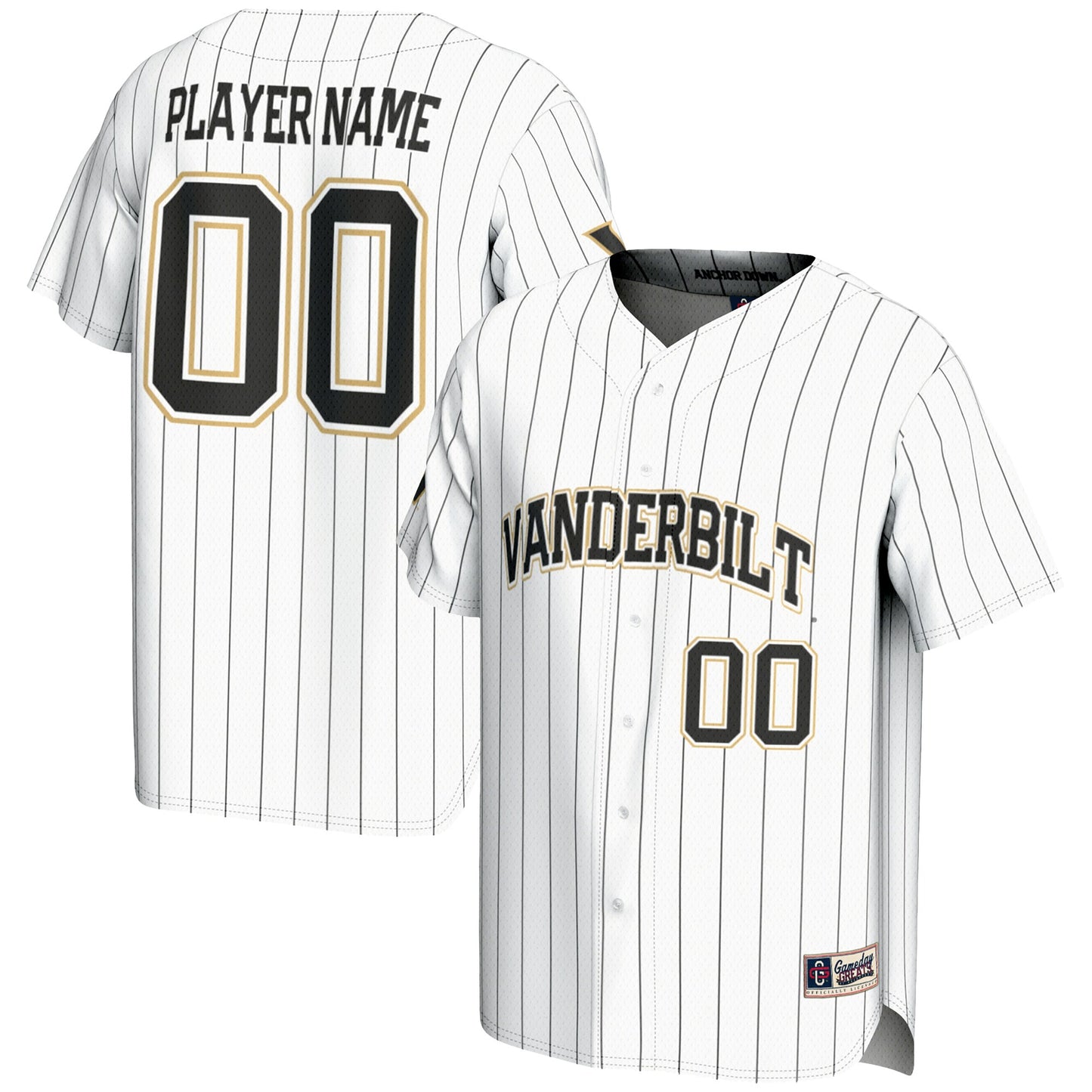 Vanderbilt Commodores GameDay Greats Pick-A-Player Lightweight Baseball Jersey - White | Stitched College Jersey TJS73899