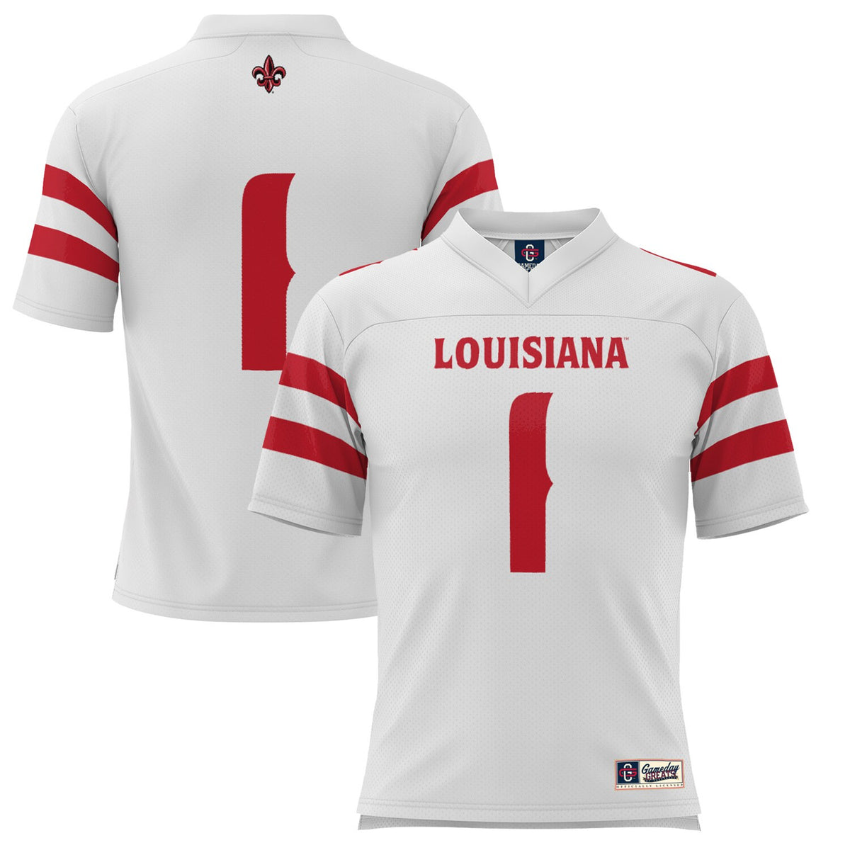 #1 Louisiana Ragin' Cajuns GameDay Greats Football Jersey - White | Stitched College Jersey TJS73647