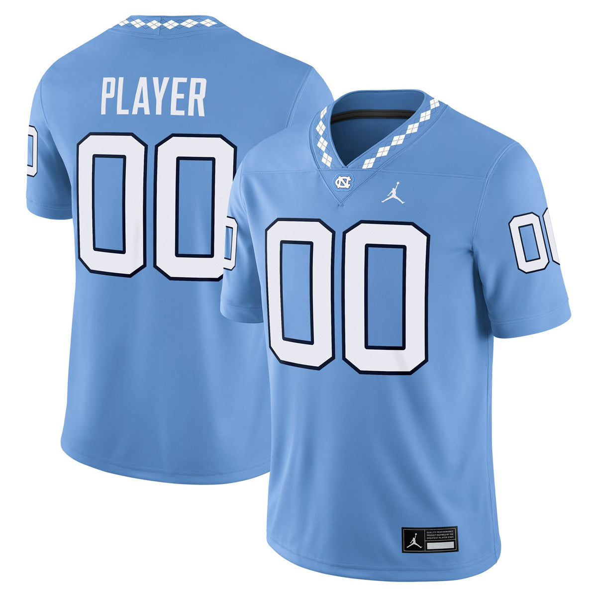 North Carolina Tar Heels Pick-A-Player Football Game Jersey - Carolina Blue | Stitched College Jersey TJS73736