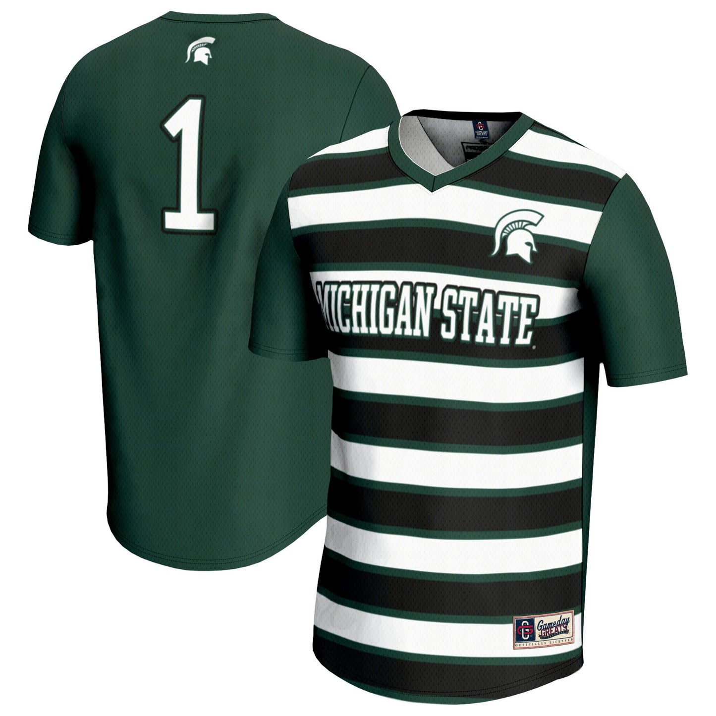 #1 Michigan State Spartans GameDay Greats Unisex Lightweight Soccer Fashion Jersey - Green | Stitched College Jersey TJS74086