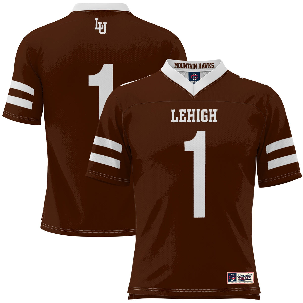 #1 Lehigh Mountain Hawks GameDay Greats Football Jersey - Brown | Stitched College Jersey TJS74033