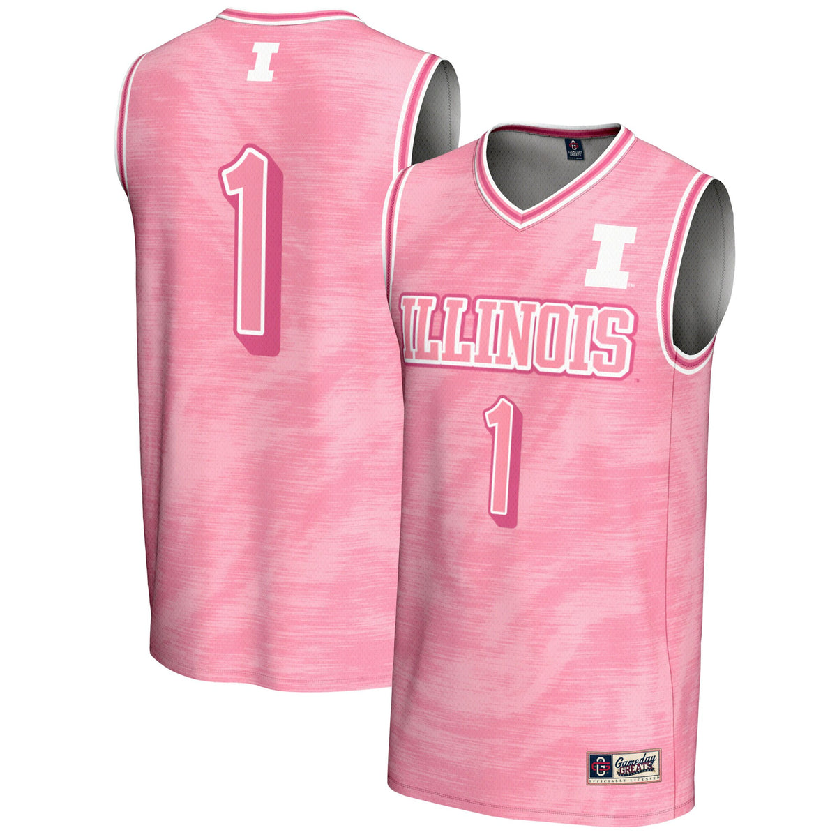 #1 Illinois Fighting Illini GameDay Greats Unisex Lightweight Basketball Jersey - Pink | Stitched College Jersey TJS74214