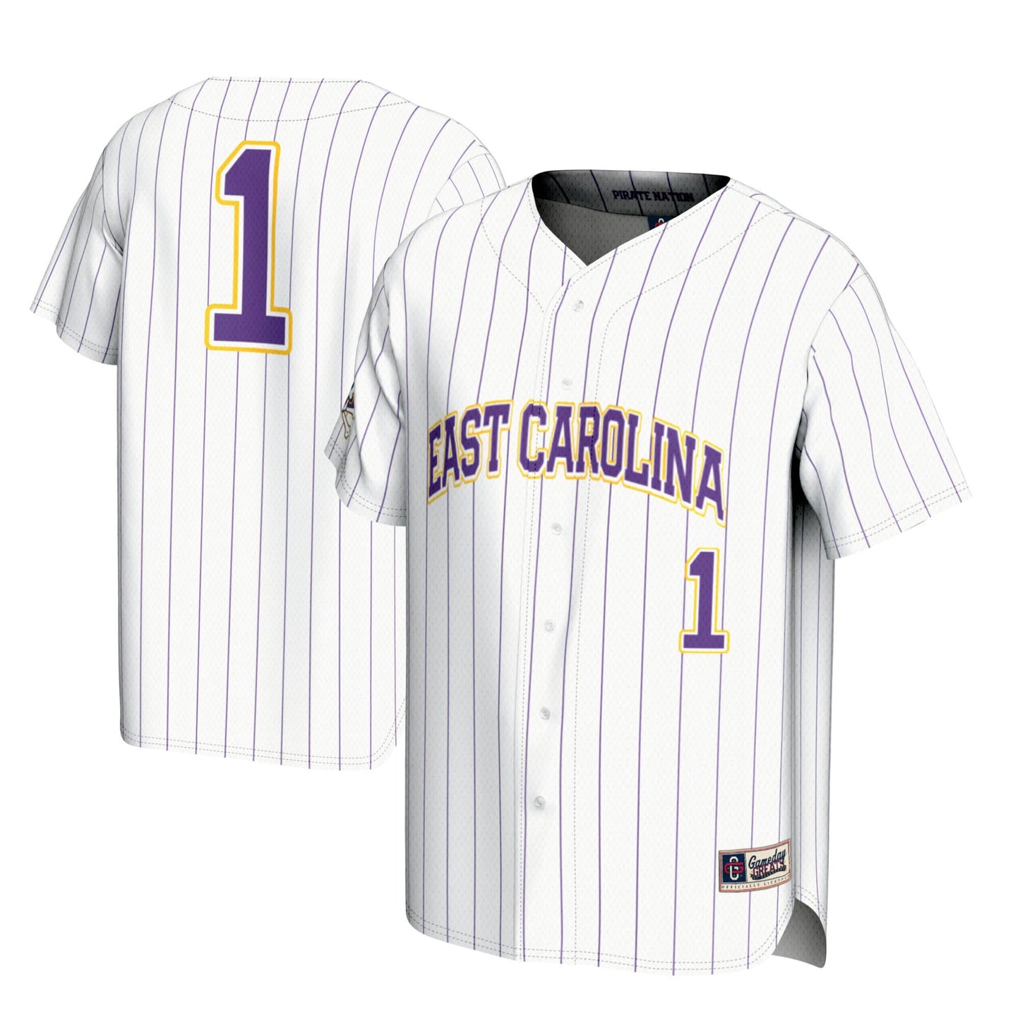 #1 ECU Pirates GameDay Greats Lightweight Baseball Jersey - White | Stitched College Jersey TJS74170