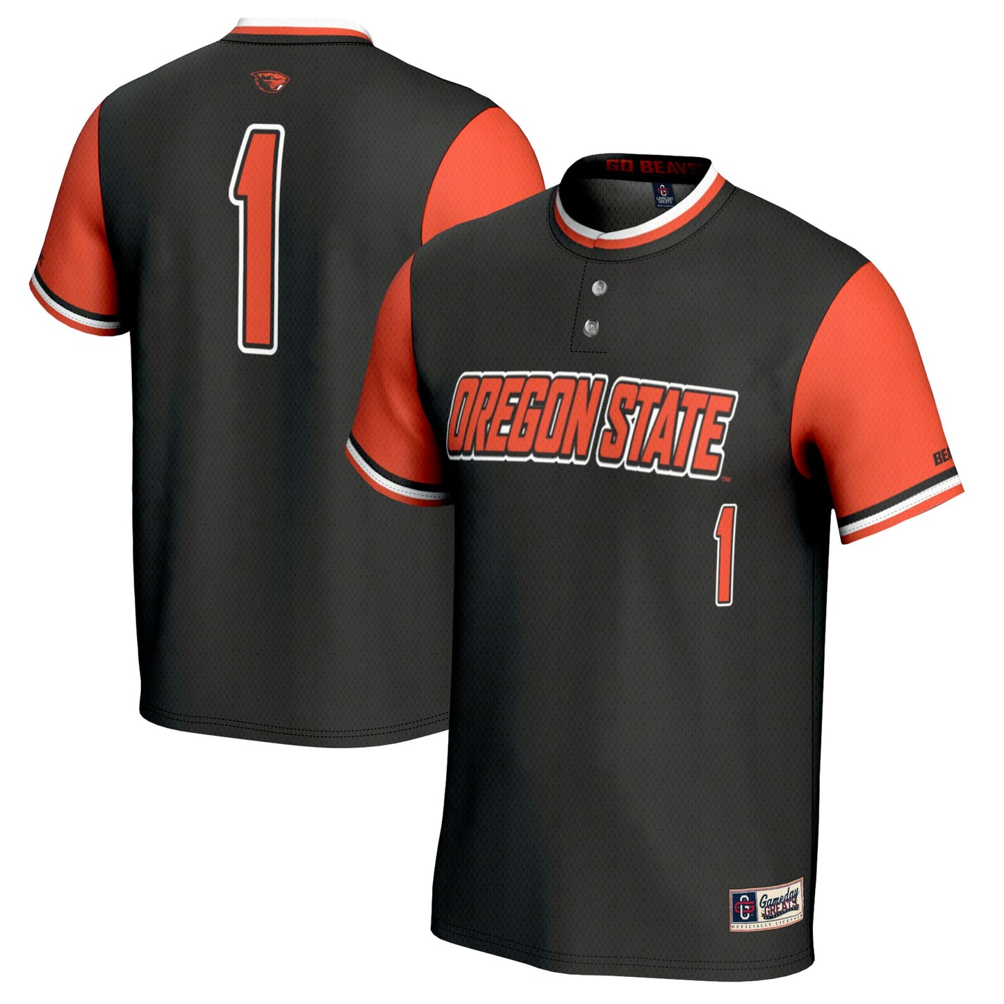 #1 Oregon State Beavers GameDay Greats Unisex Softball Fashion Jersey - Black | Stitched College Jersey TJS74209