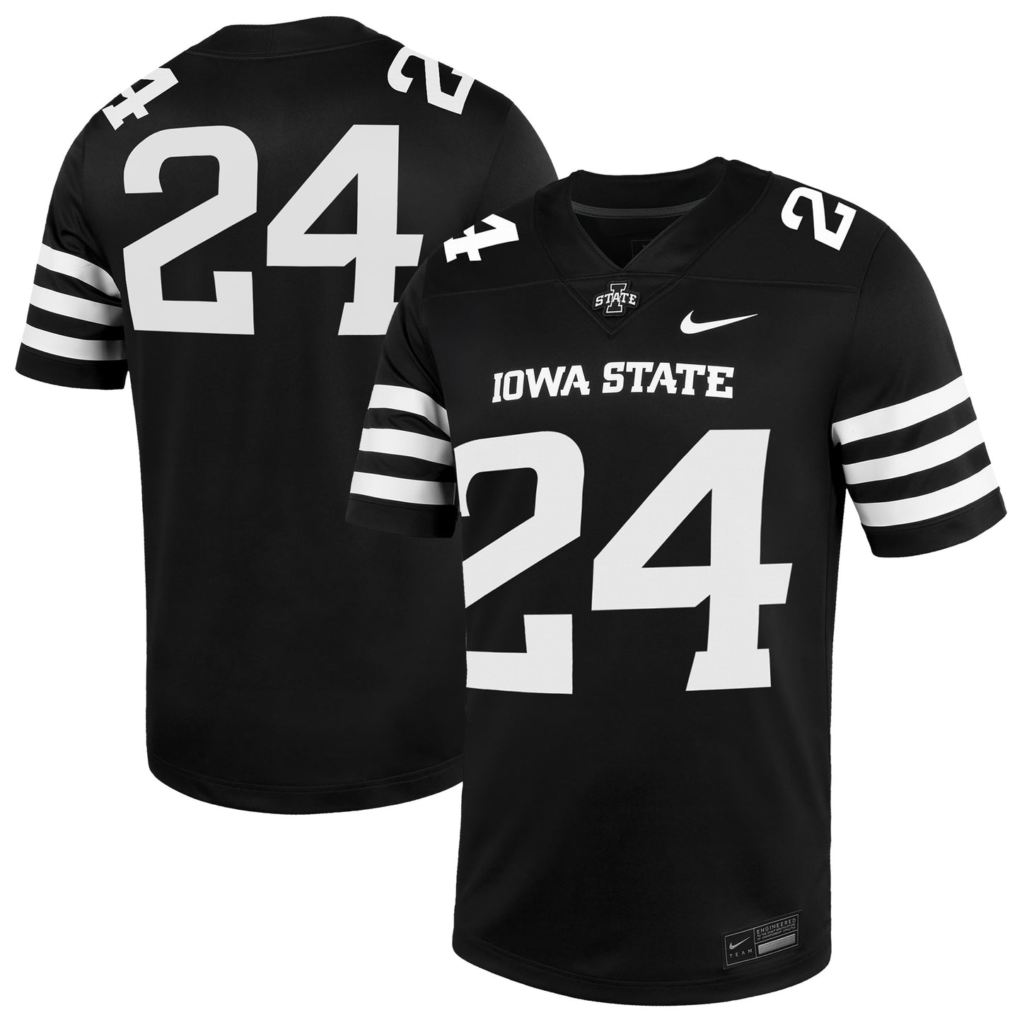 #24 Iowa State Cyclones Alternate Game Jersey - Black | Stitched College Jersey TJS74218