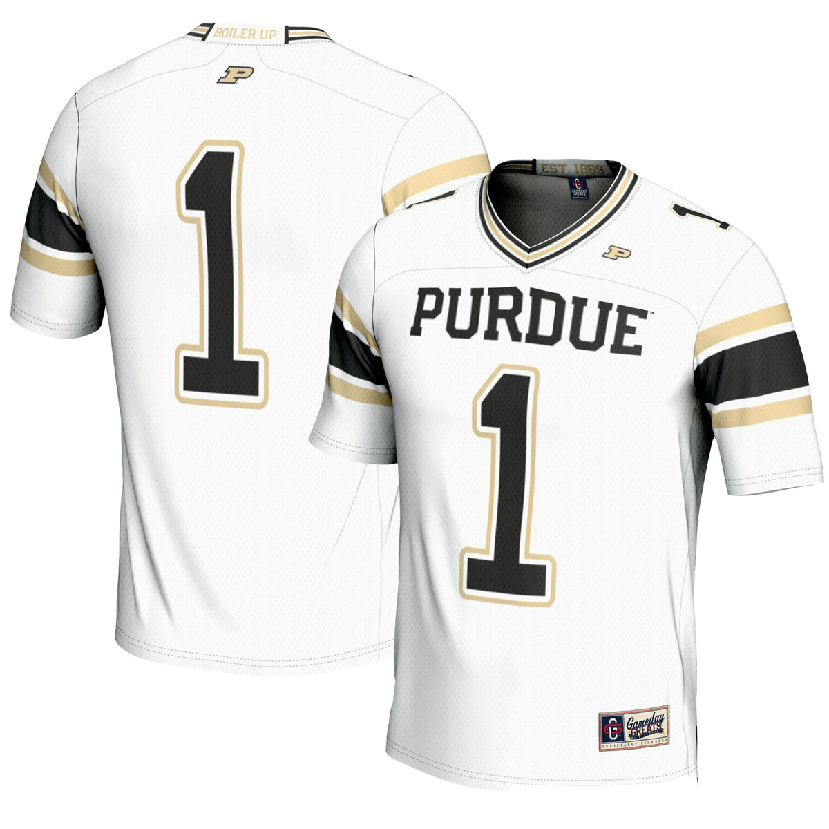 #1 Purdue Boilermakers GameDay Greats Endzone Football Jersey - White | Stitched College Jersey TJS74611