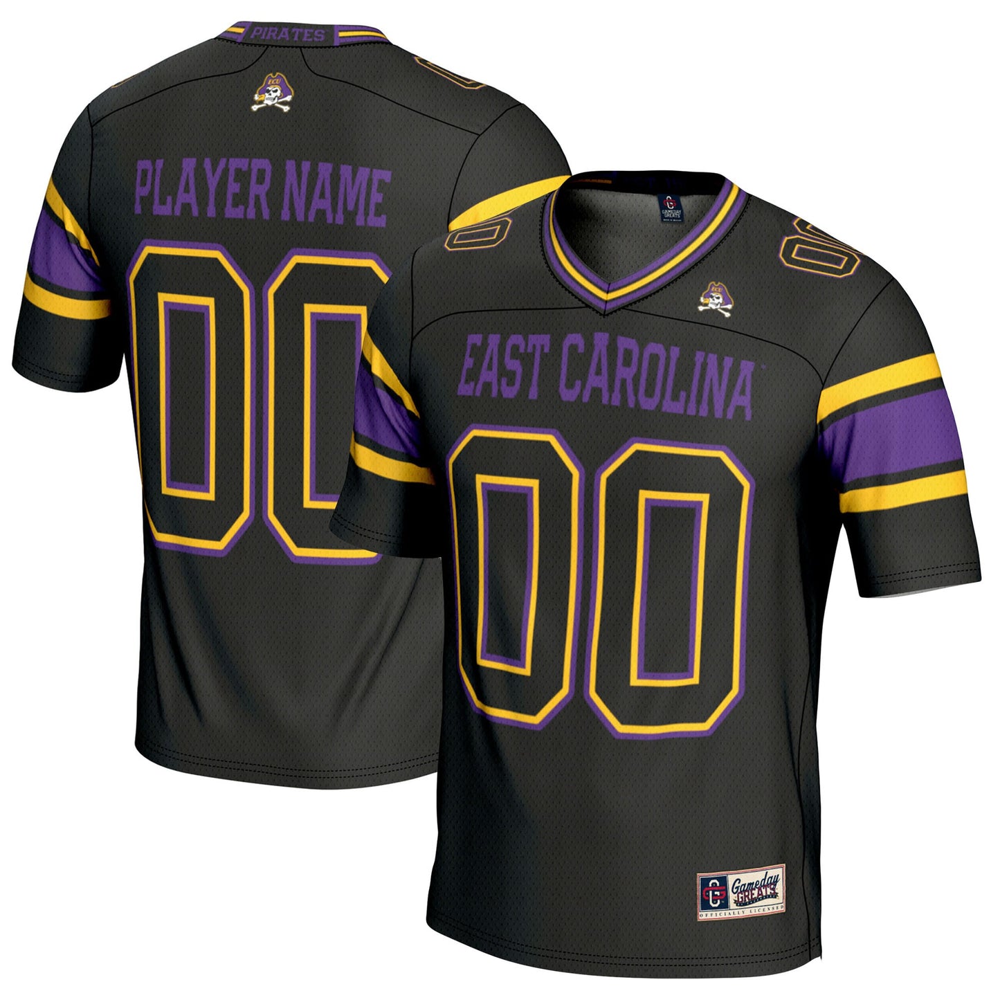 ECU Pirates GameDay Greats Pick-A-Player Football Jersey - Black | Stitched College Jersey TJS74403