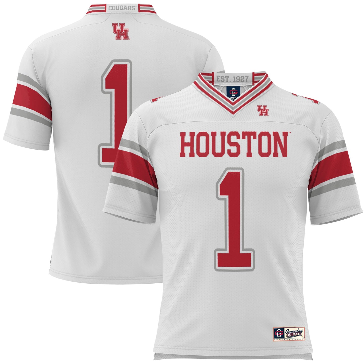 #1 Houston Cougars GameDay Greats Football Jersey - White | Stitched College Jersey TJS74556