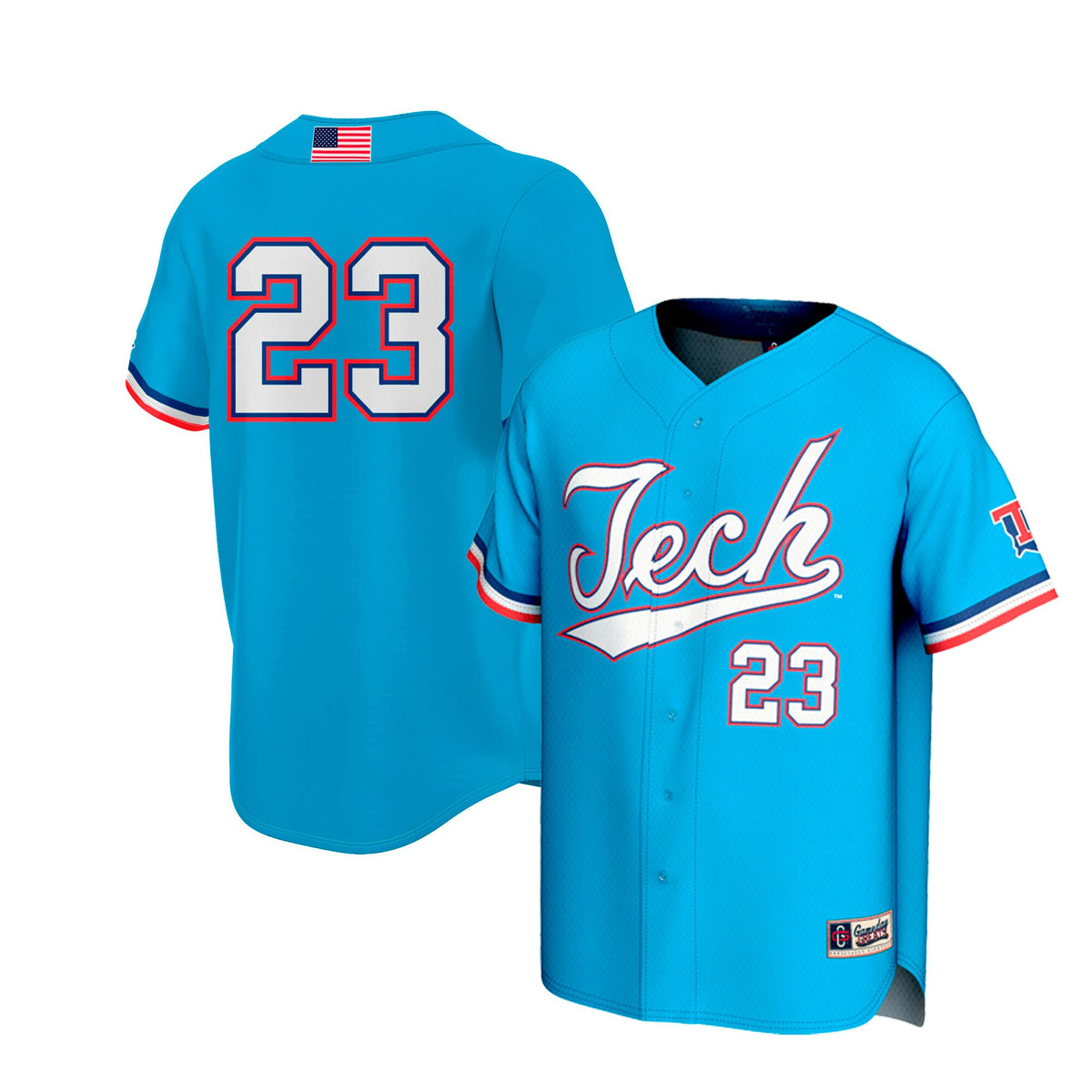#23 Louisiana Tech Bulldogs GameDay Greats Unisex Lightweight Collegiate Baseball Fashion Jersey - Royal | Stitched College Jersey TJS74457
